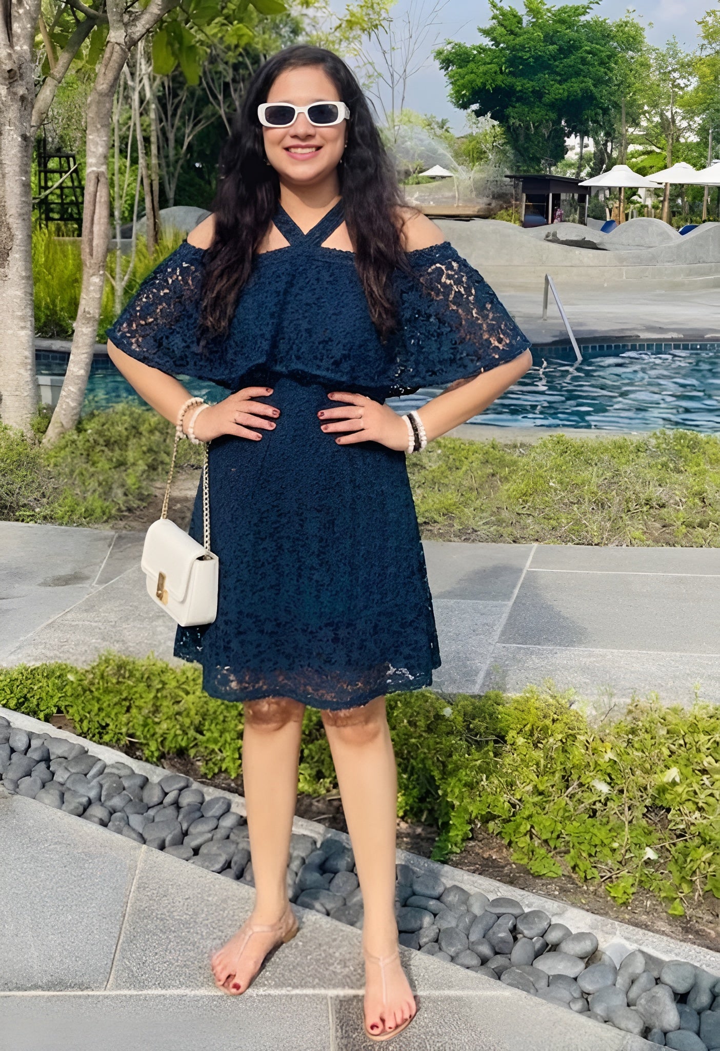 Blue Crochet Dress
