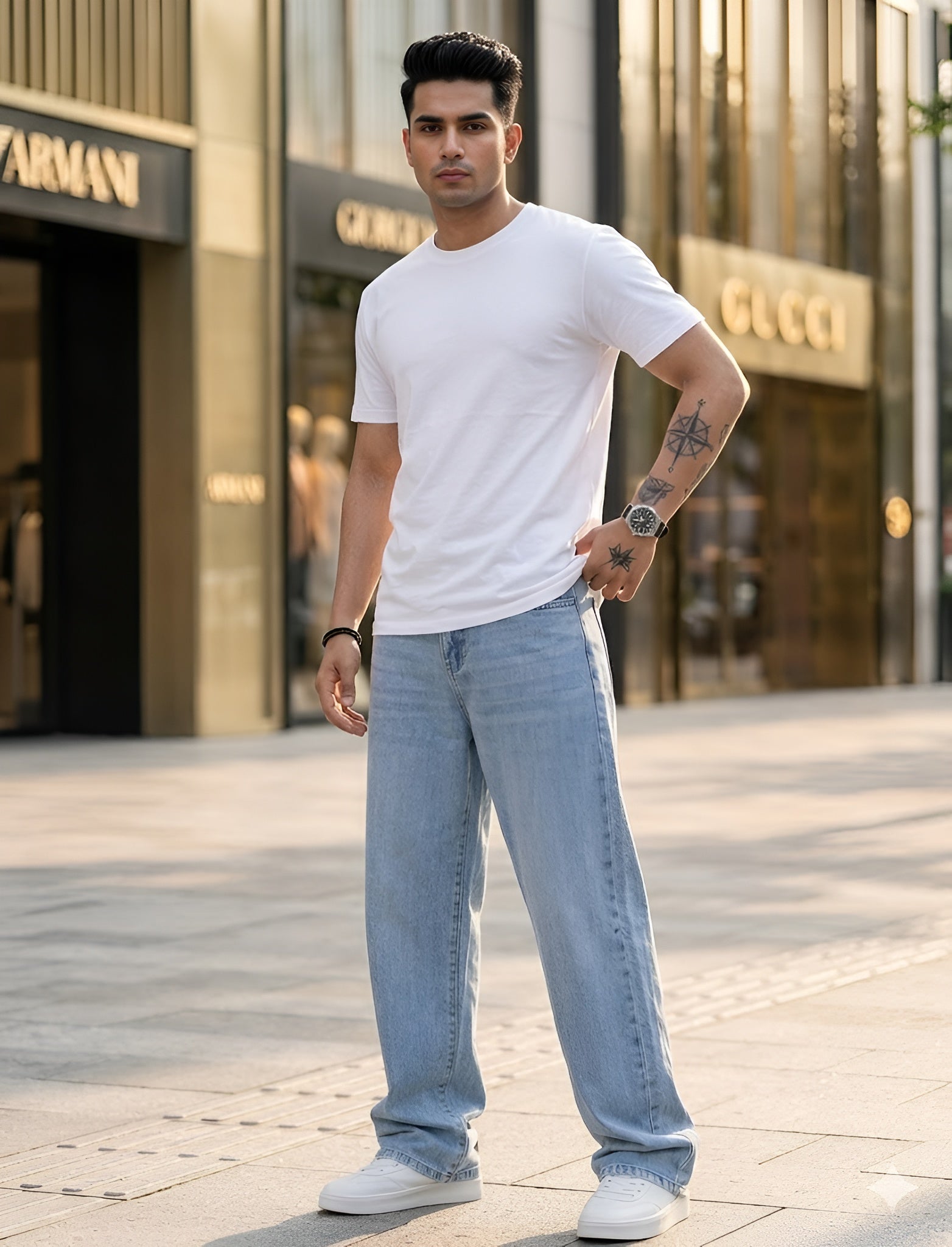 Classic Denim Blue Jeans | Lakhina Couture - Look 5