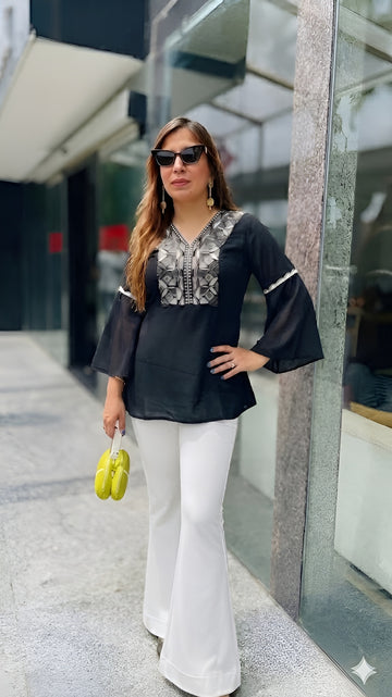 Black Embroidered Kurti