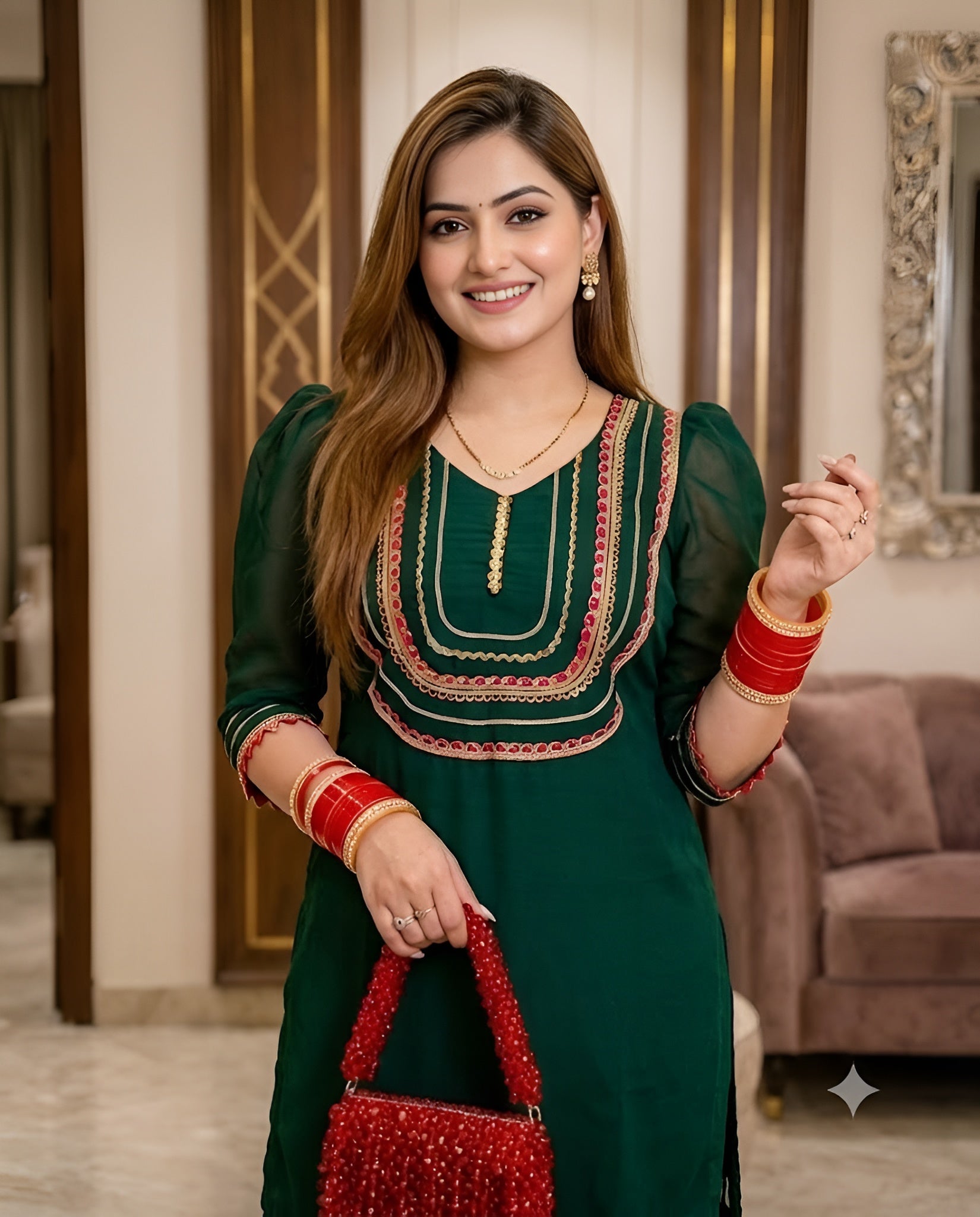 Green Garara Suit
