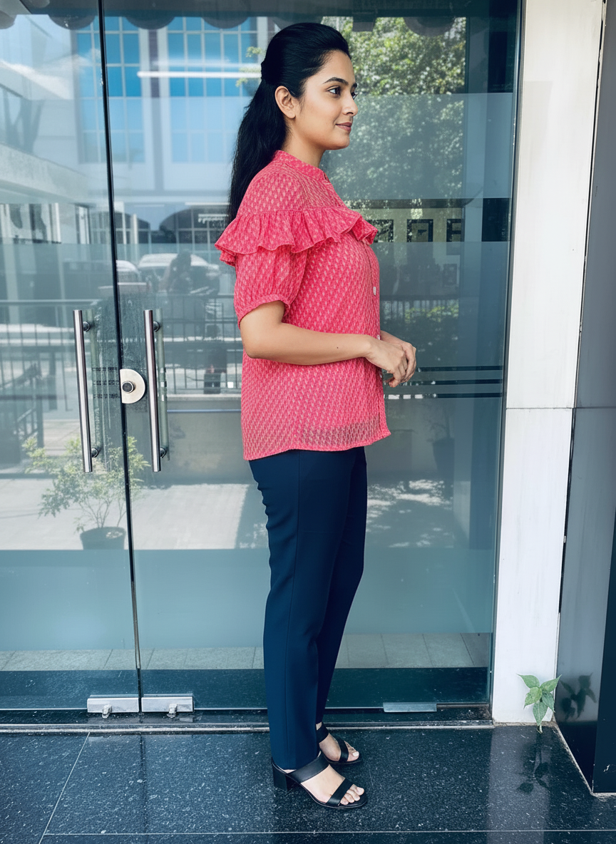 Carrot PinkÂ SheerÂ Shirt