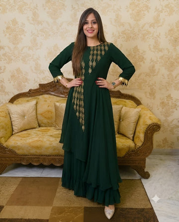 Green Embroidered Suit