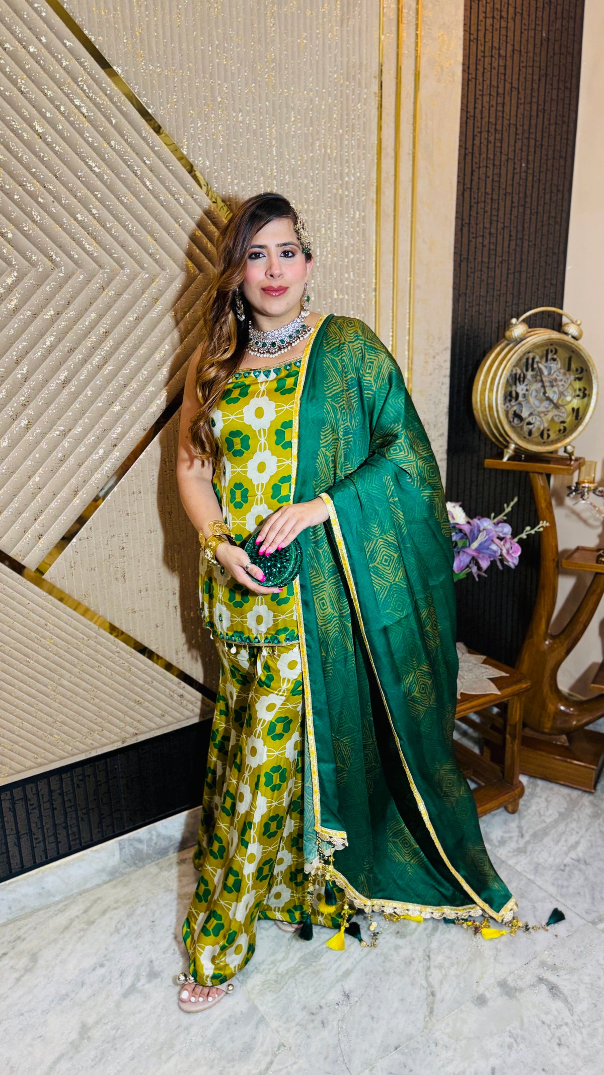 Yellow Chooda ceremony suit