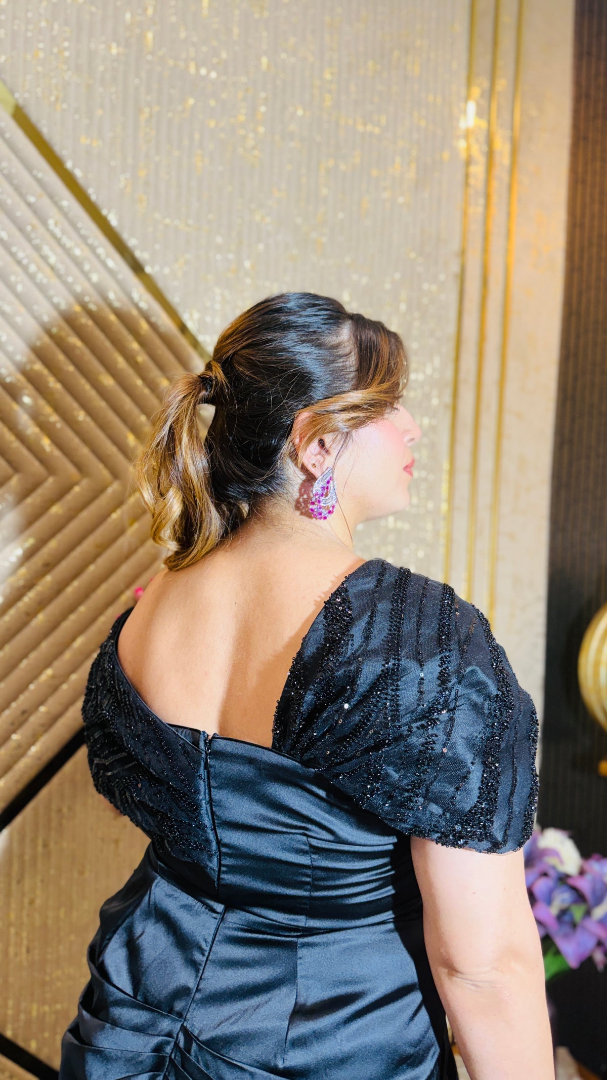 Black Birthday Drape Gown