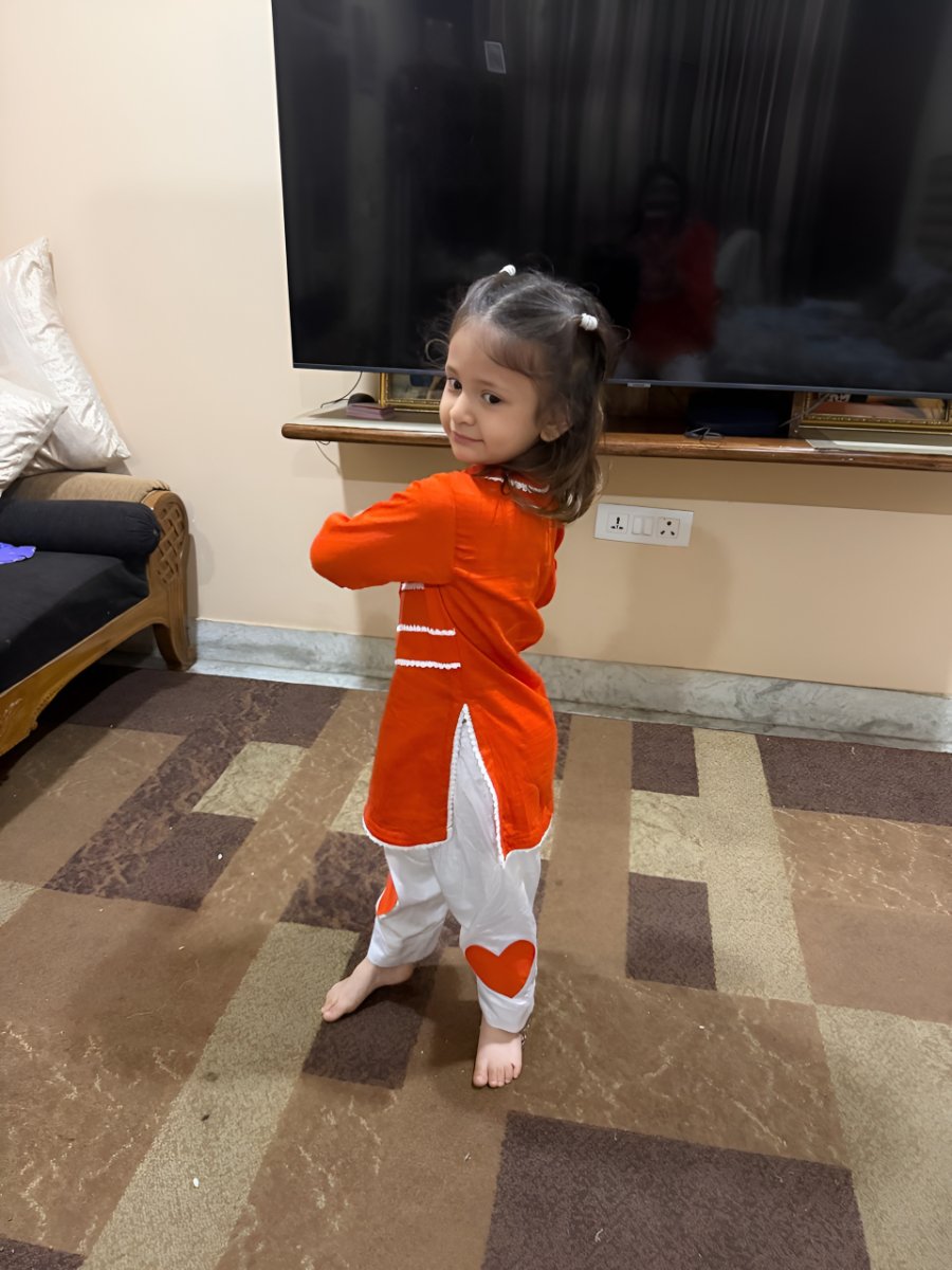 Sunlit Charm Orange Kurta Set
