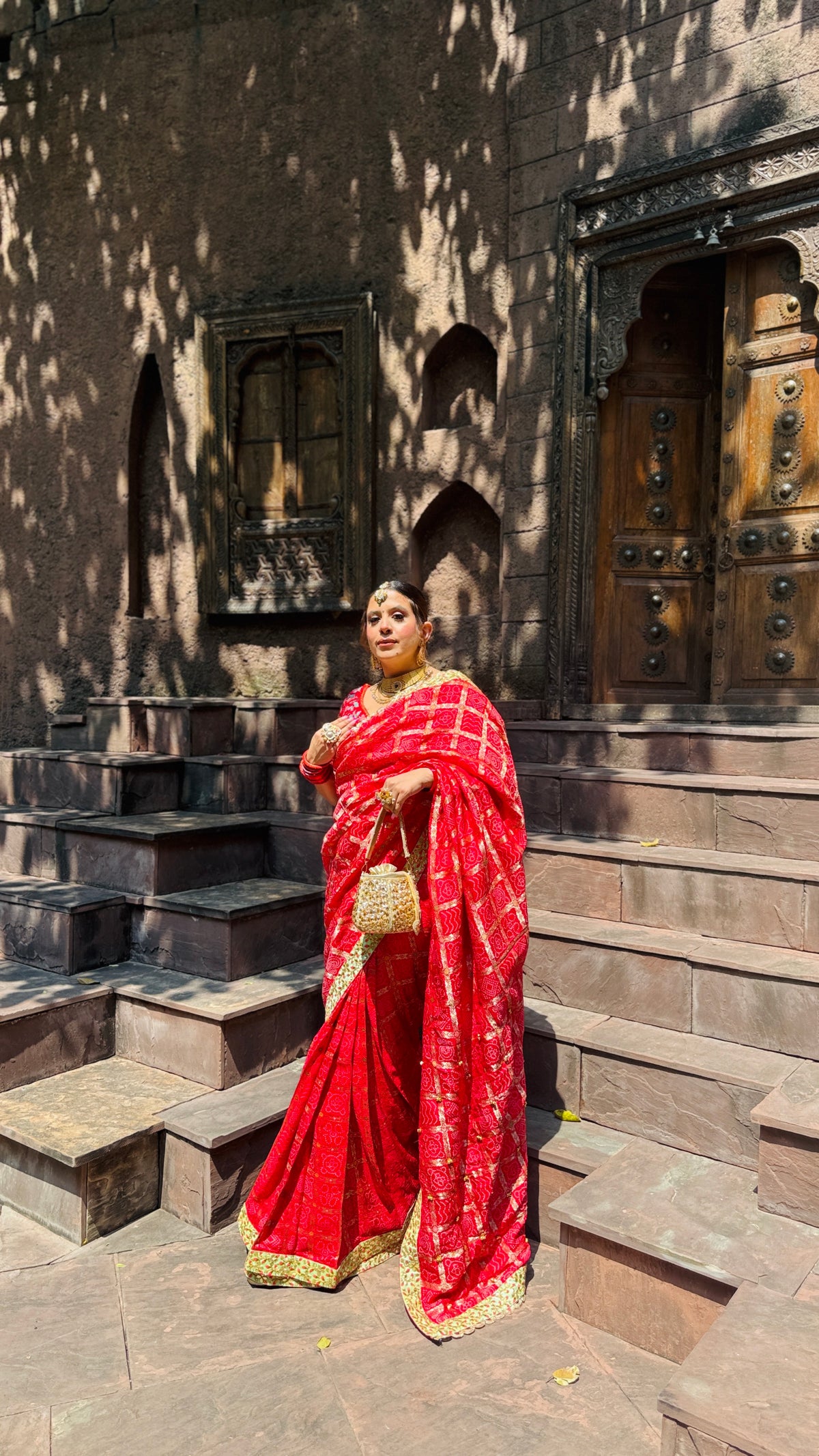 Red Gharchola Saree