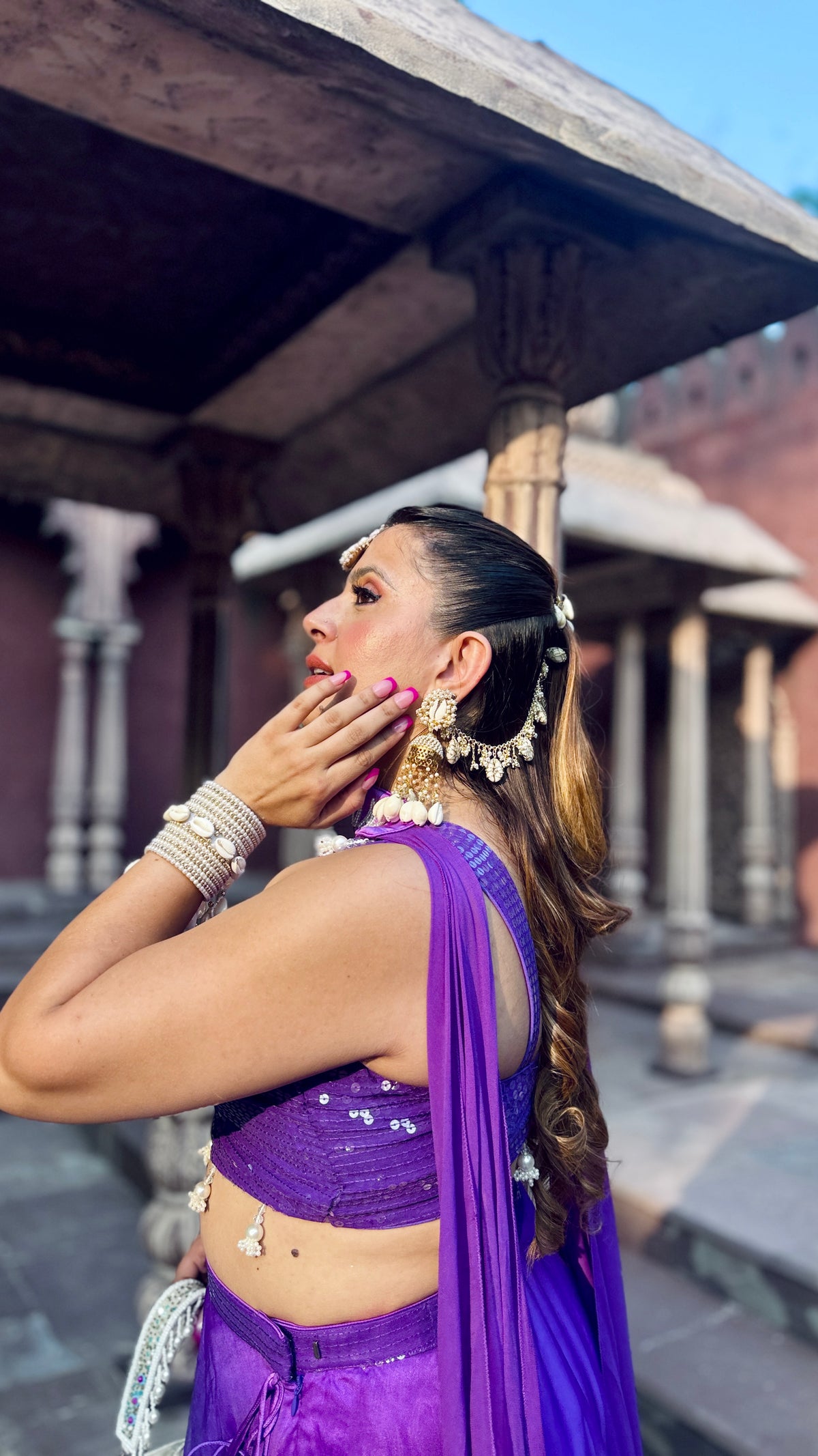 Daisy Reverie Purple Chiffon Lehenga