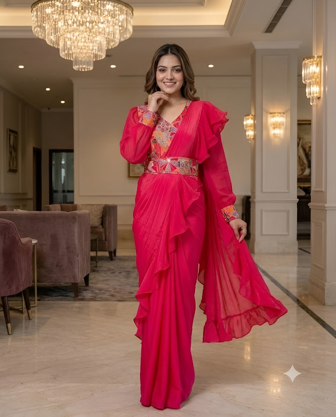 Carrot Carnival SareeÂ Drape