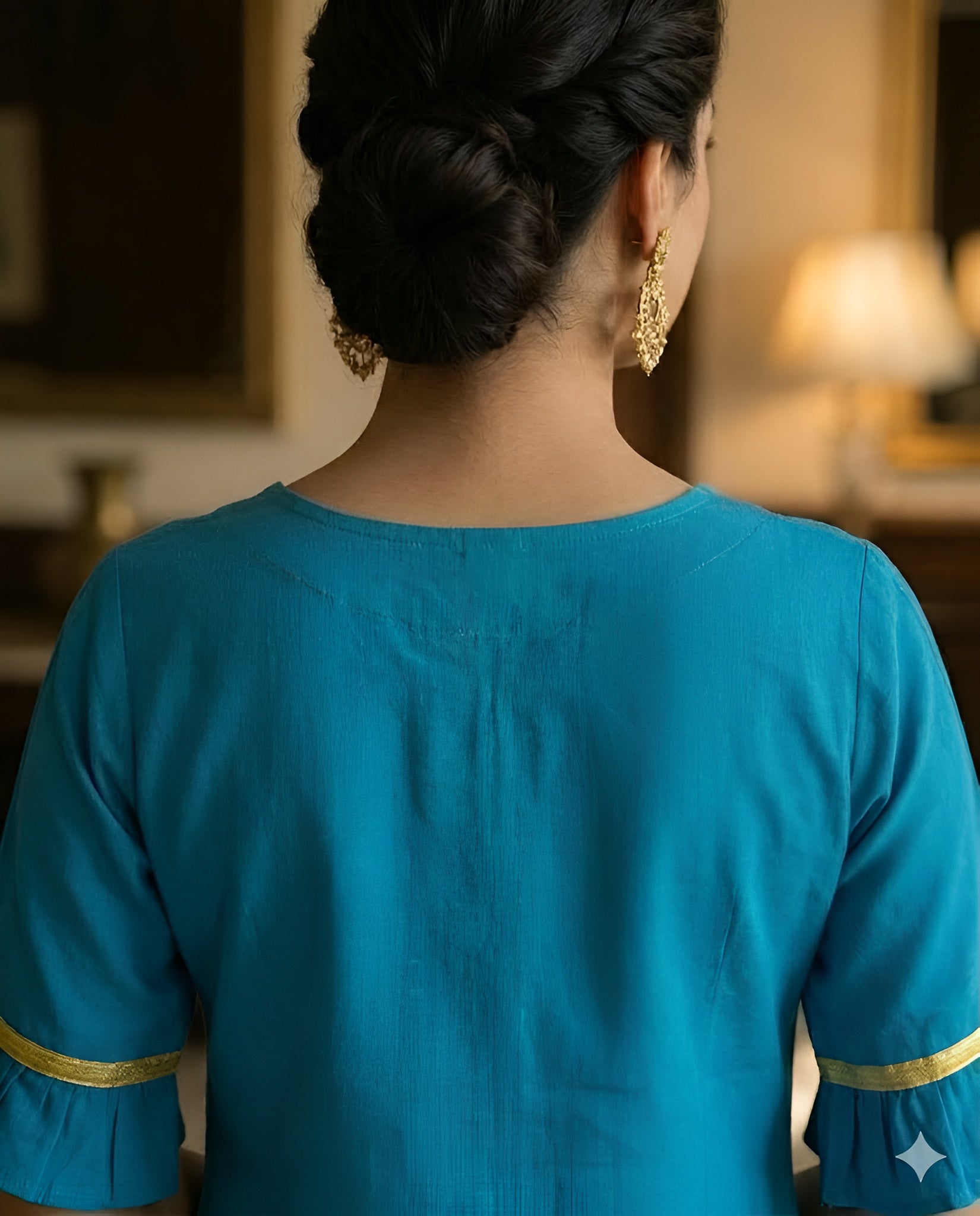 Turquoise Yellow Flower Suit