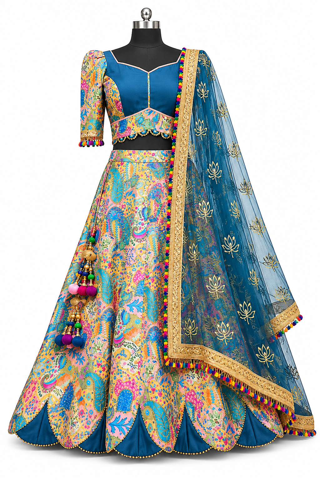 Peacock Silk Lehenga