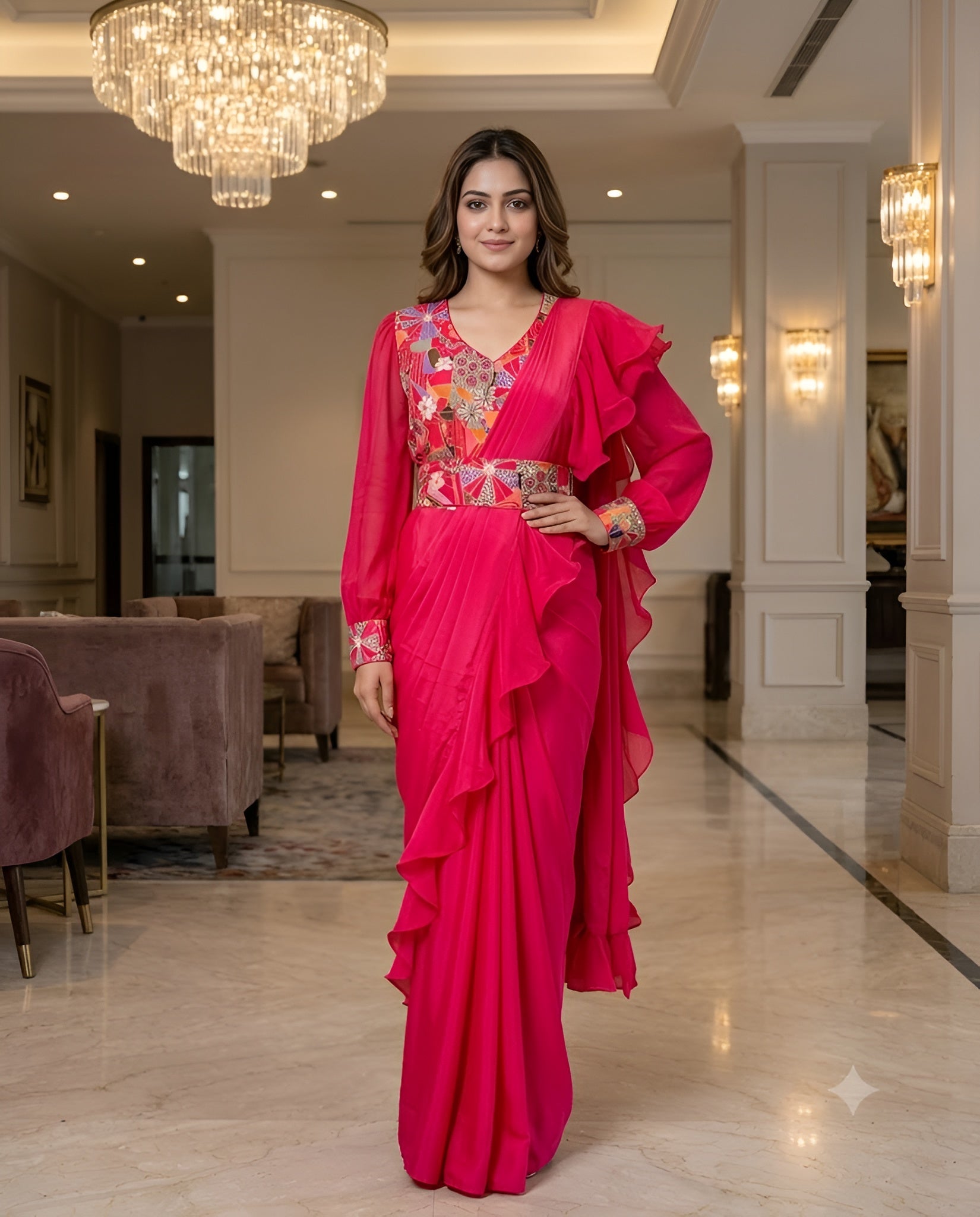 Carrot Carnival SareeÂ Drape