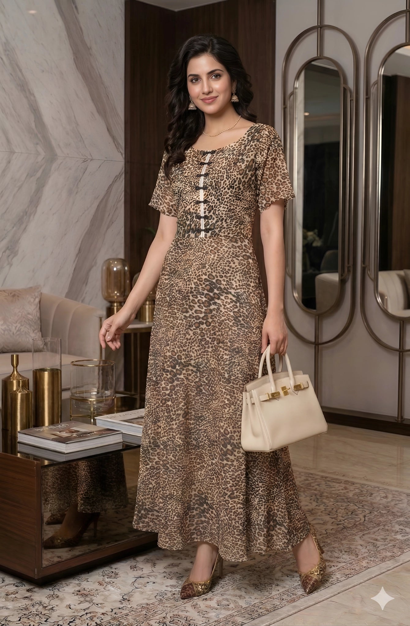 Beige Cheetah Maxi
