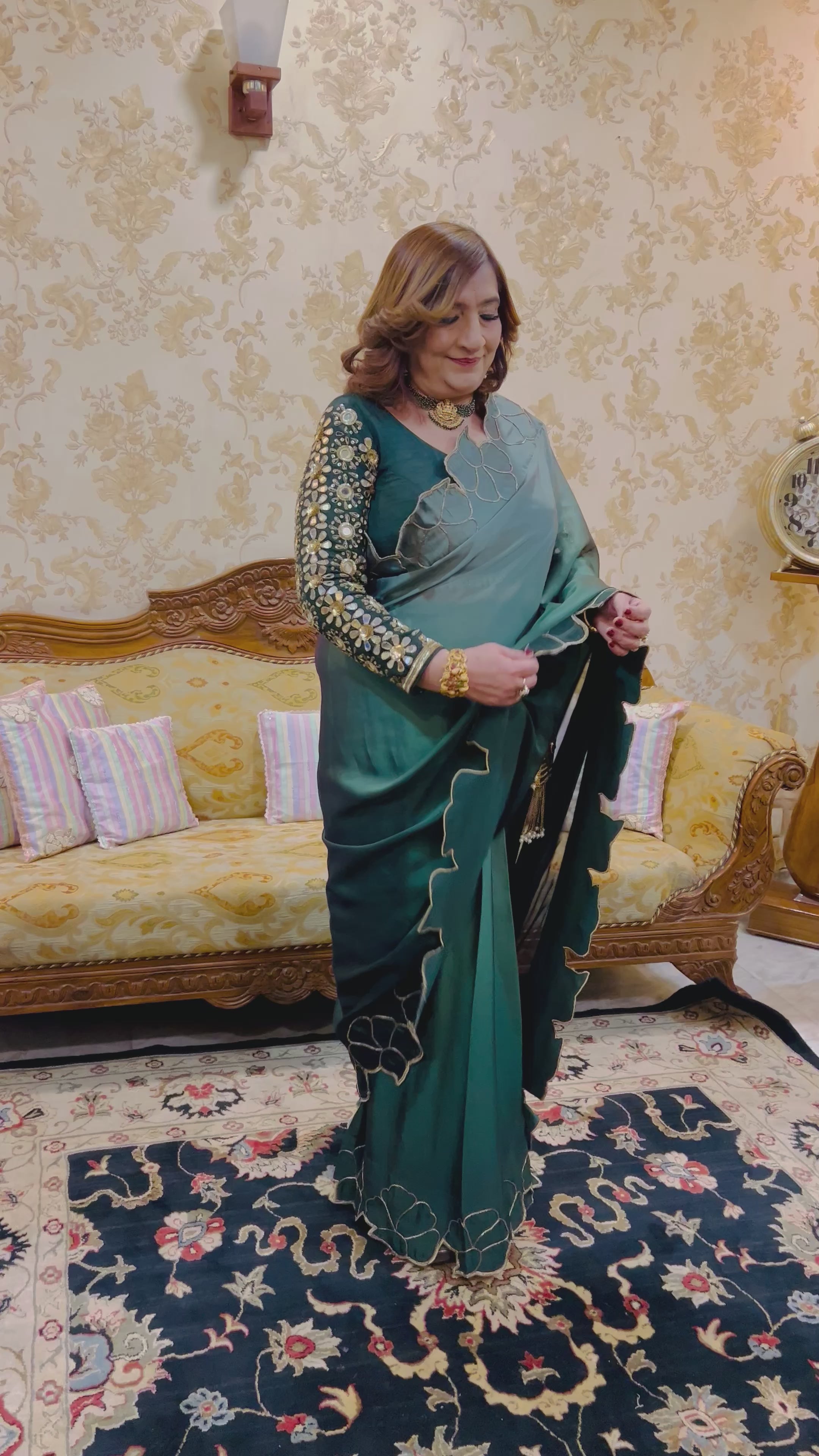 Green Ombre 1 Minute Saree