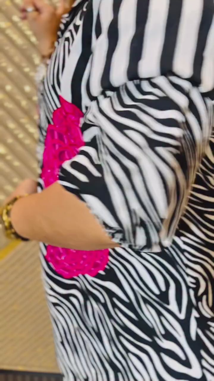 Miss Monochrome in Pink Shirt
