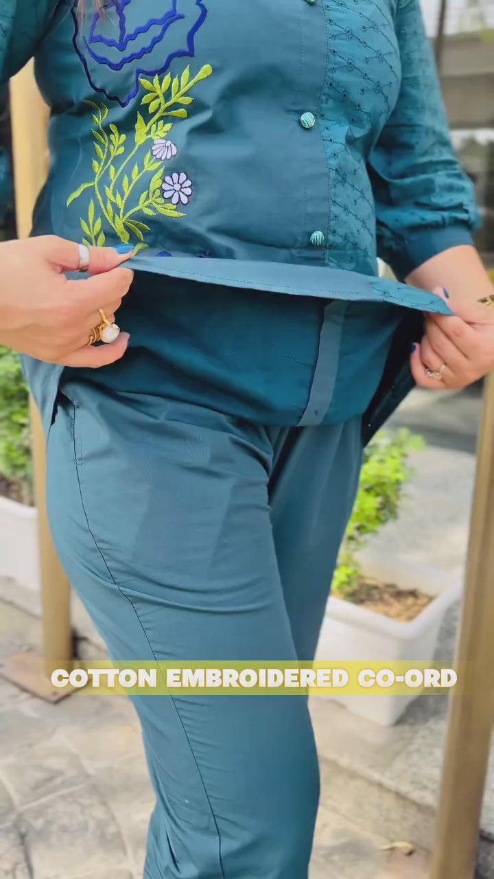 Peacock Chikan Co-ord