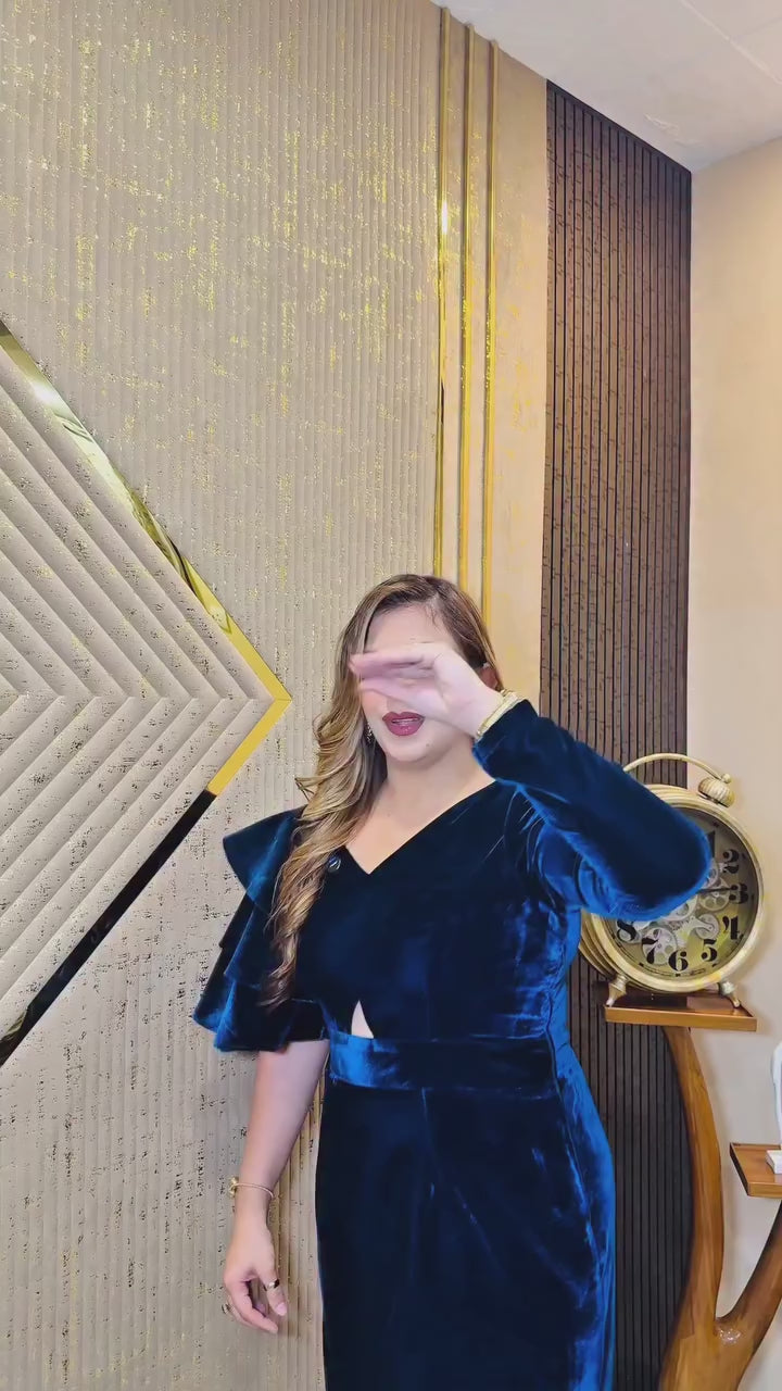 Blueberry Velvet Dress