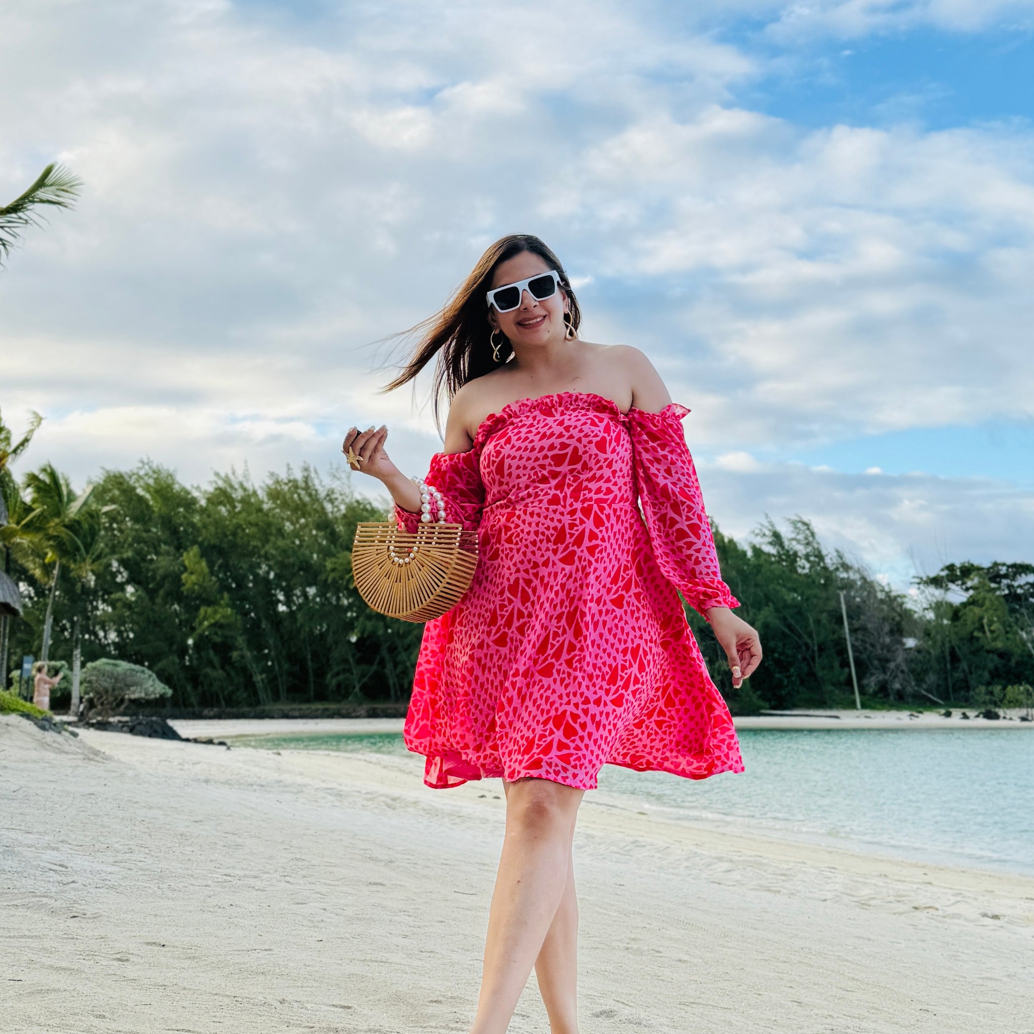 Stolen Hearts off Shoulder Dress