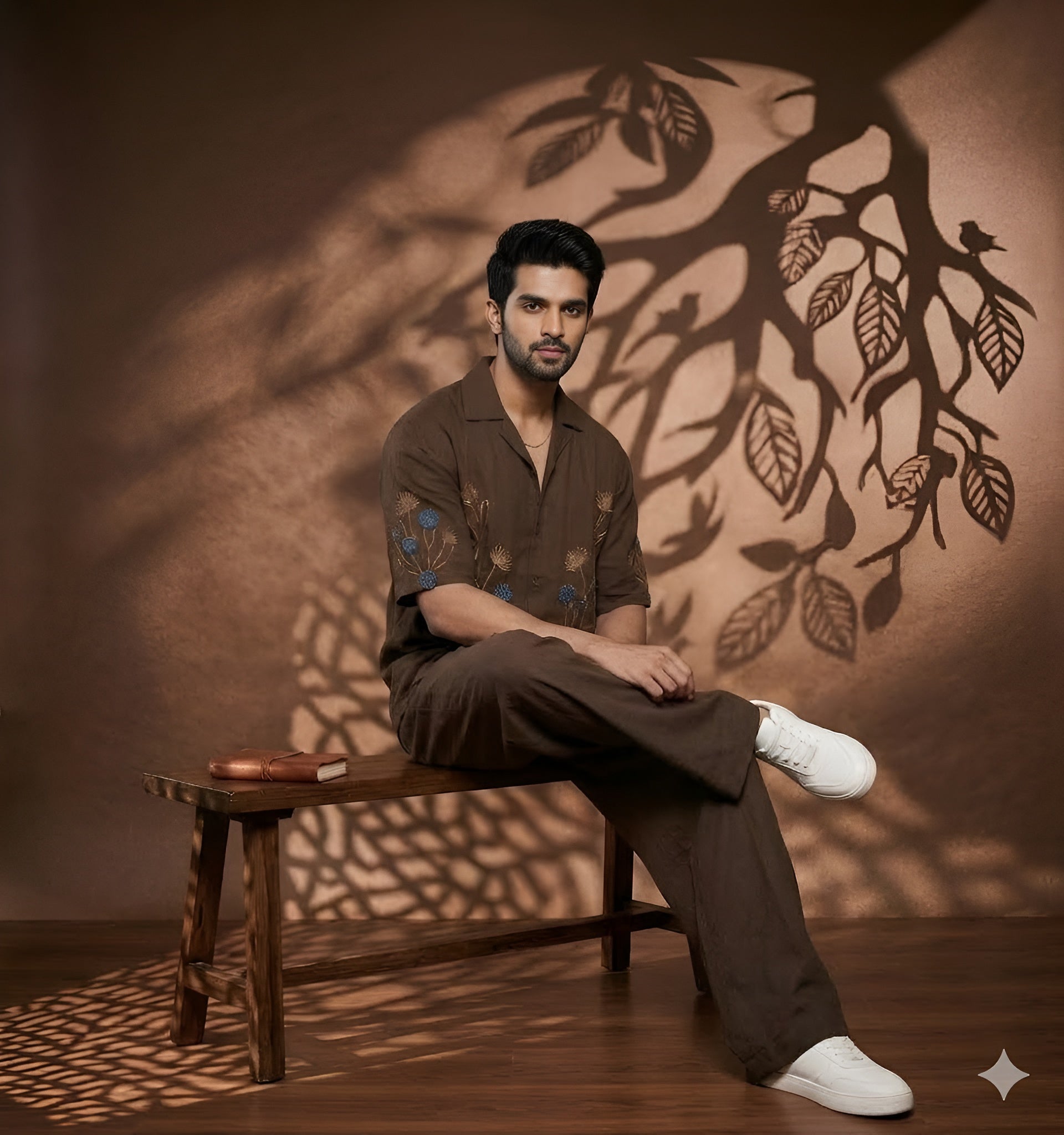 Men’s Brown Crush The  Summer Co-Ord Set | Lakhina Couture - Look 6