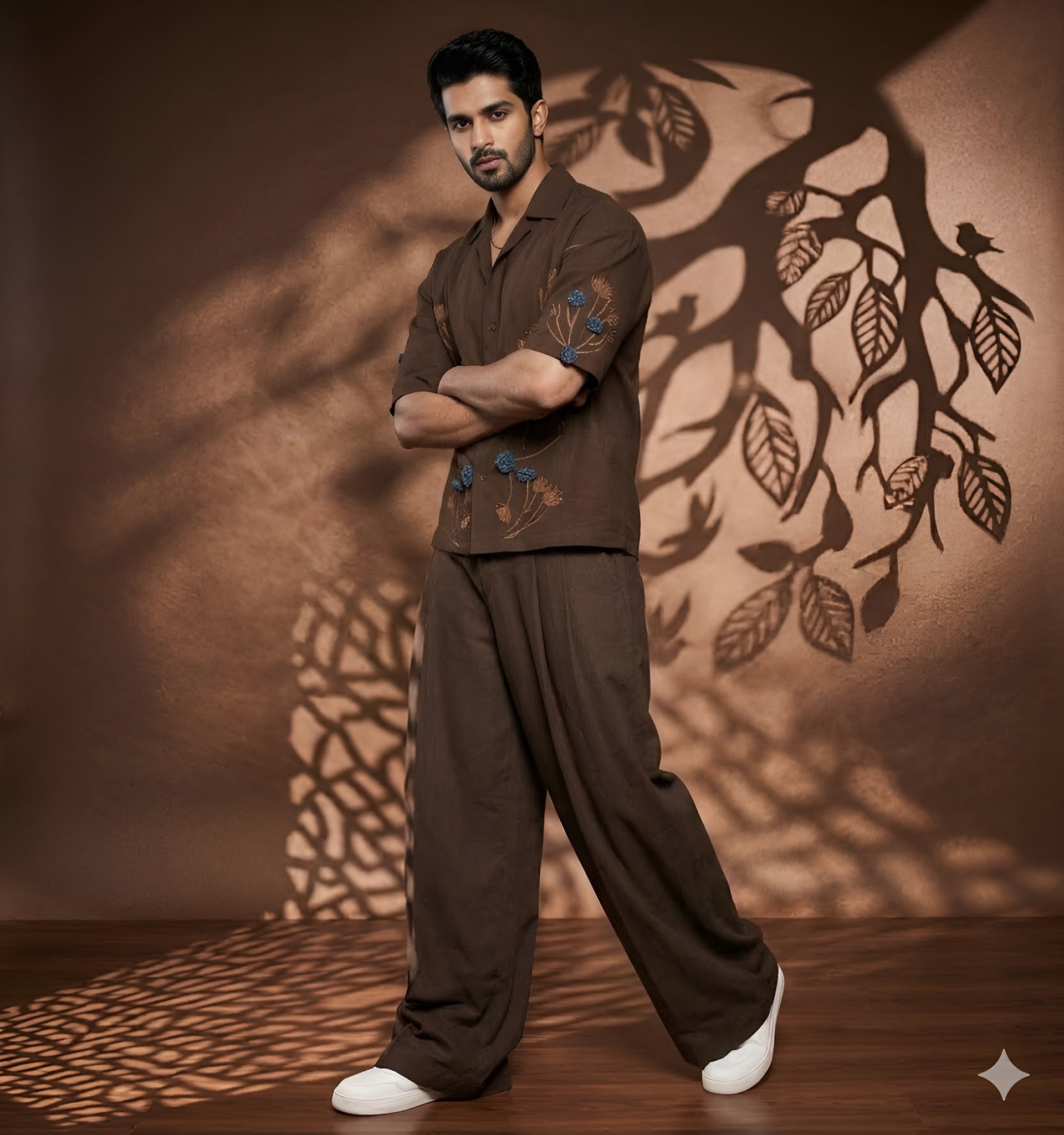 Men’s Brown Crush The  Summer Co-Ord Set | Lakhina Couture - Look 2