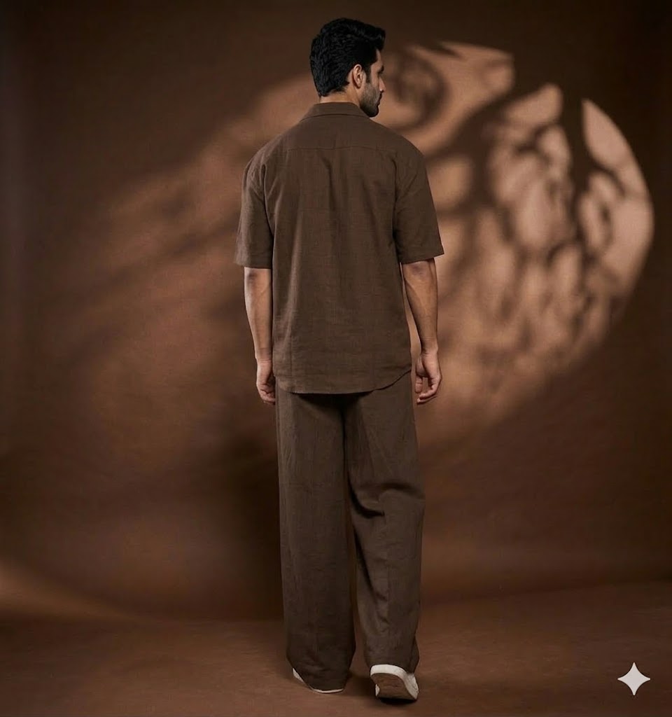 Men’s Brown Crush The  Summer Co-Ord Set | Lakhina Couture - Look 4
