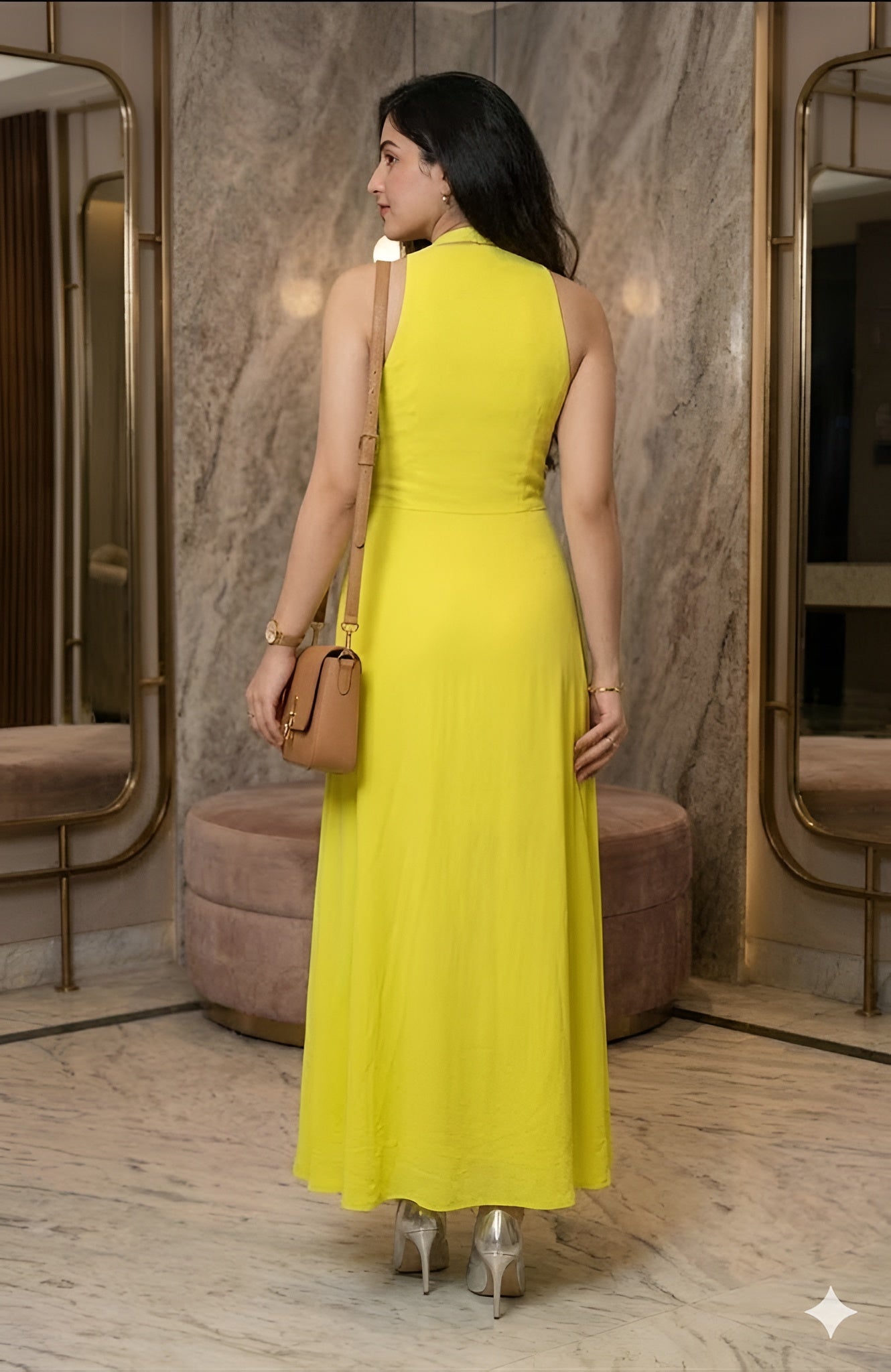 Lime Yellow Maxi – Lakhina Couture