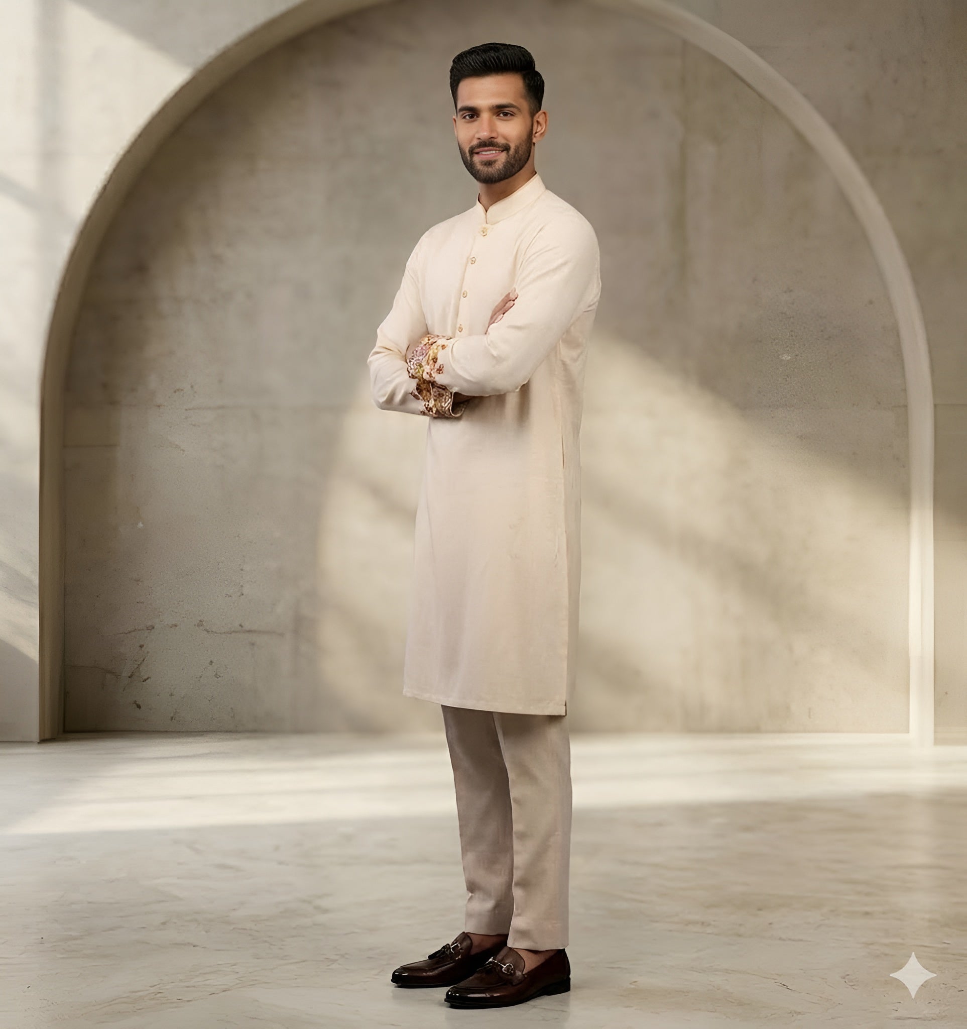 Men’s Wedding  Japanese Lycra Kurta Set