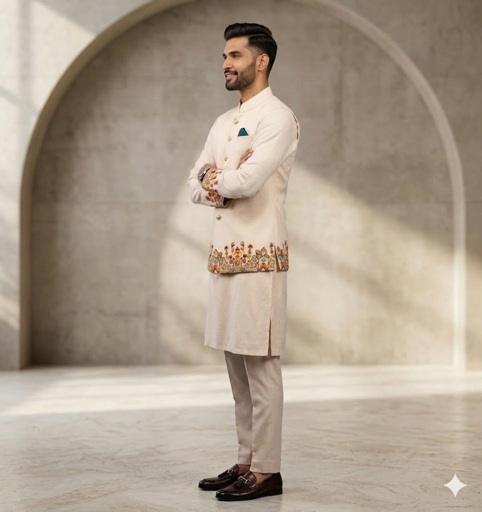Men’s Wedding  Japanese Lycra Kurta Set