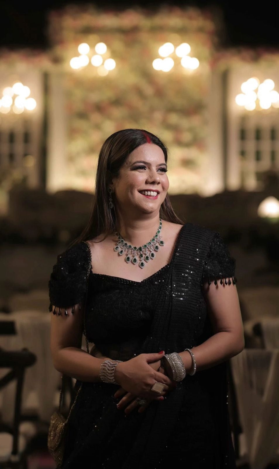 Black Cocktail Fish Cut Saree