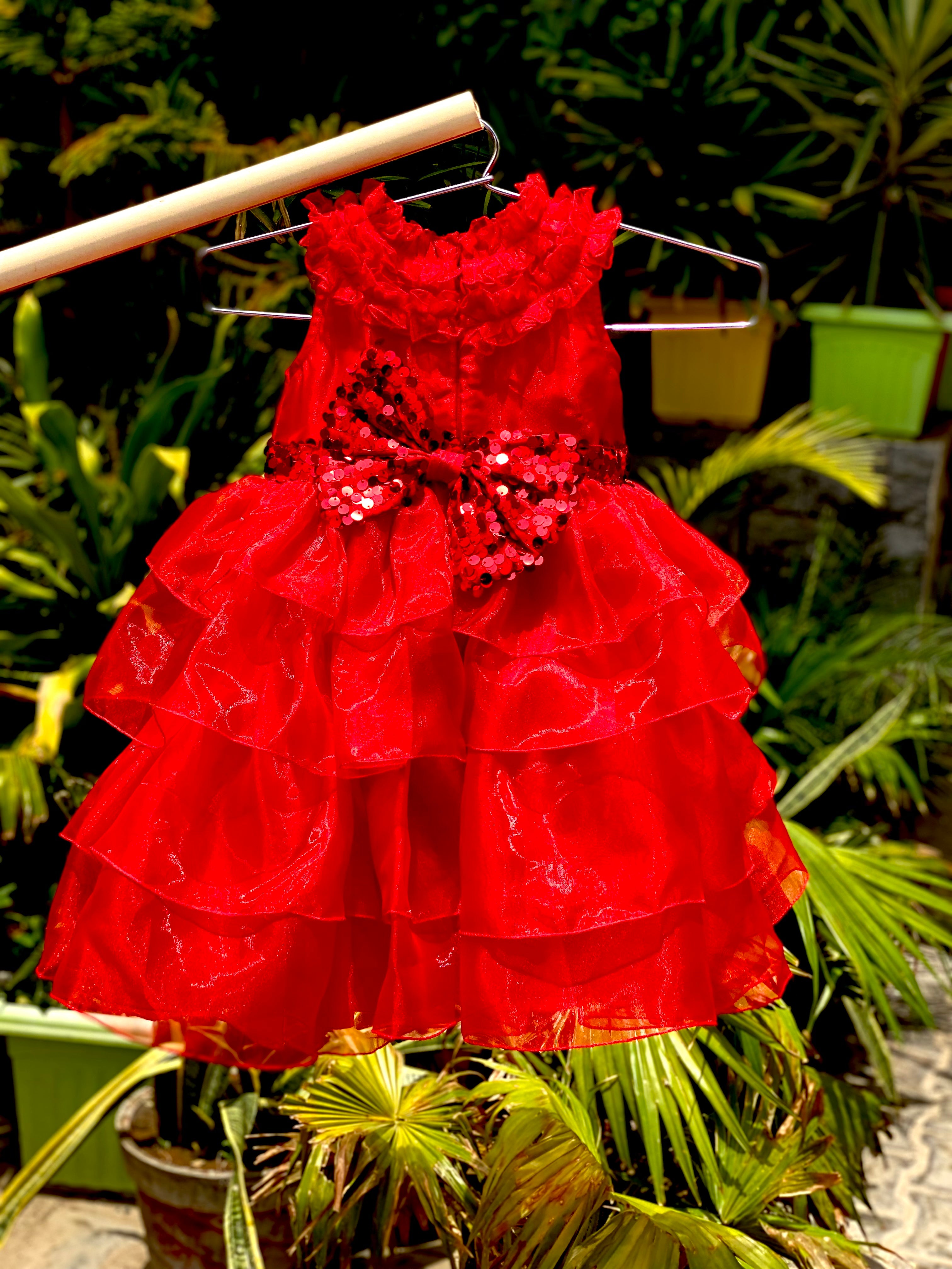 Red Kids Bow Gown