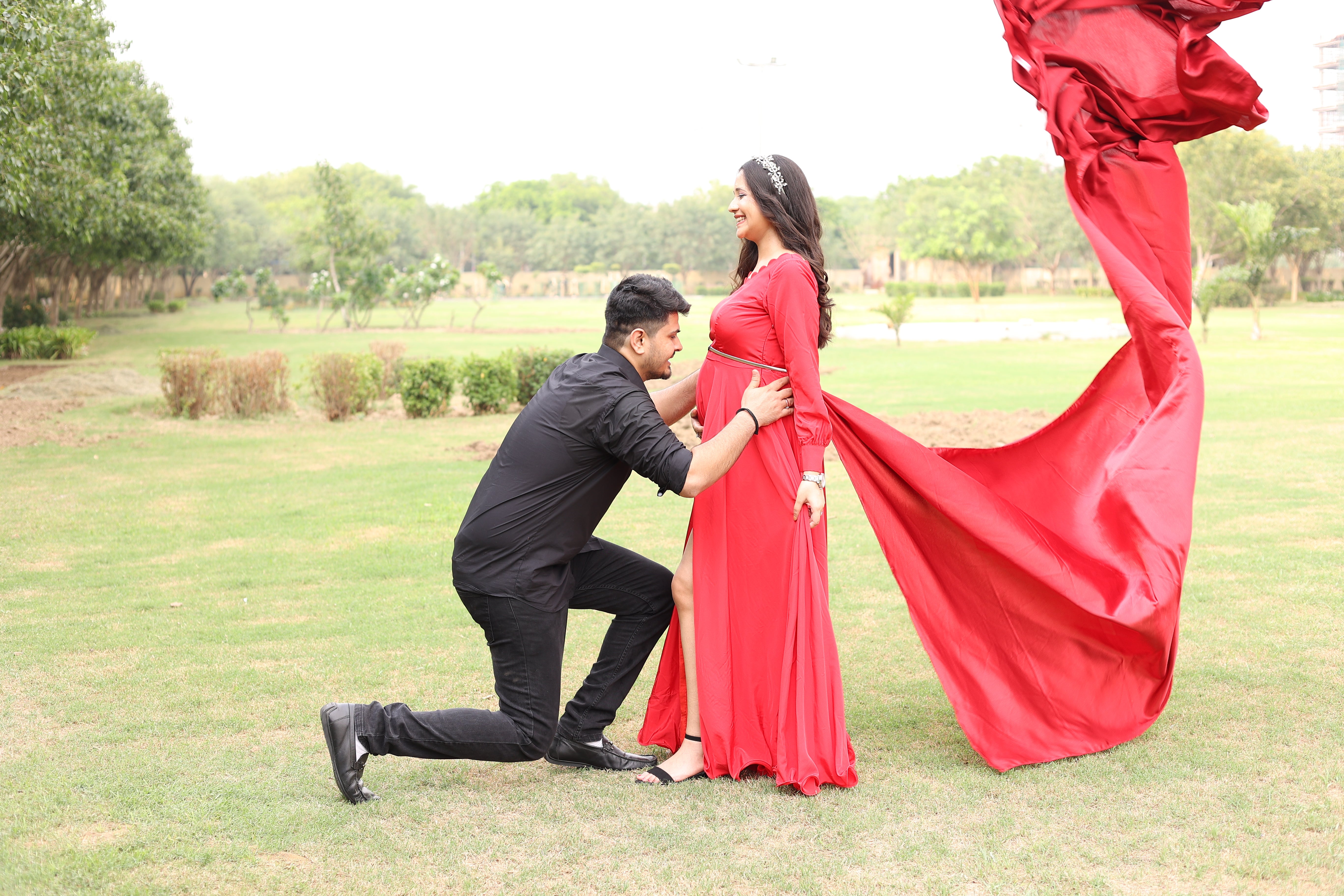 Red Maternity Gown