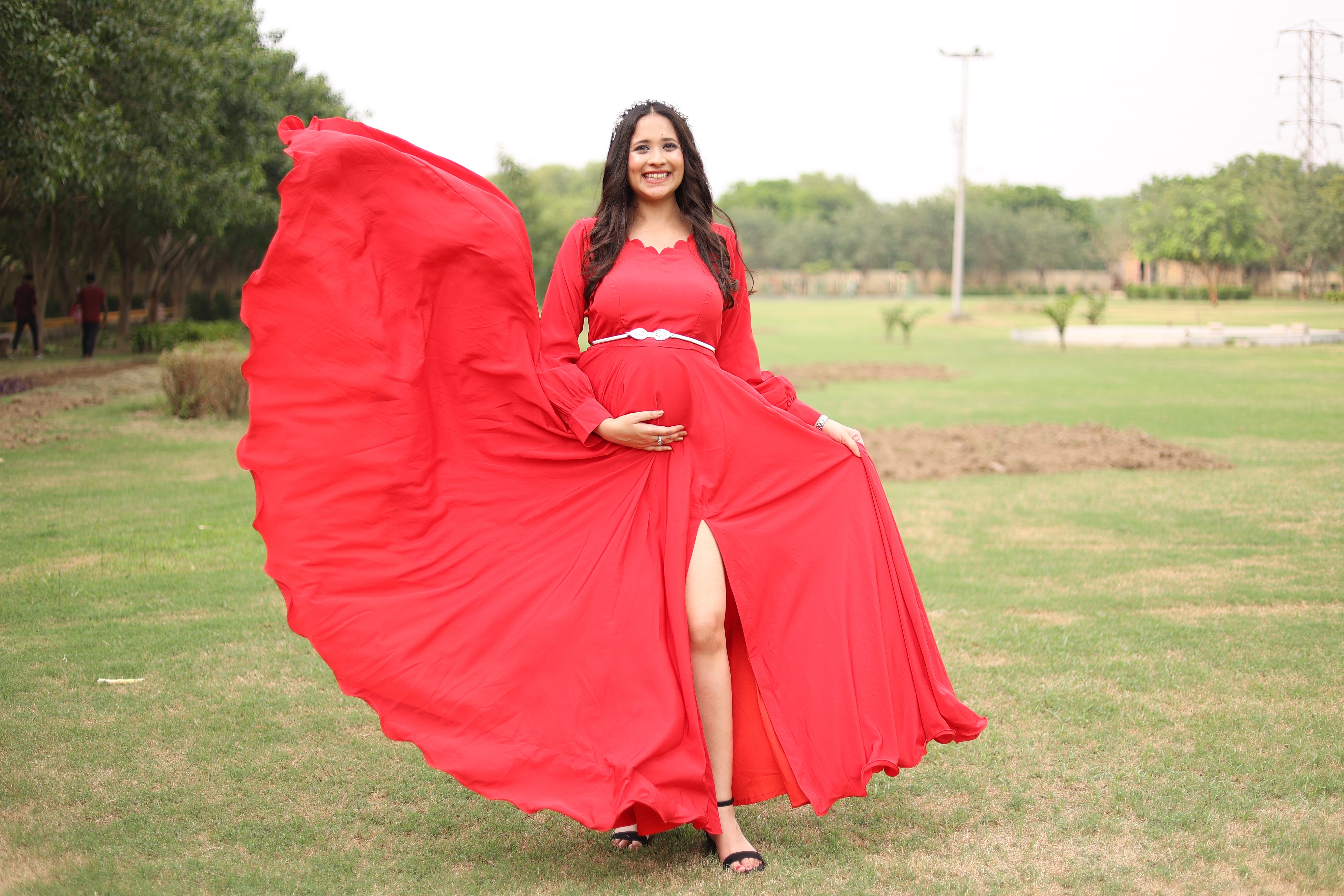 Red Maternity Gown