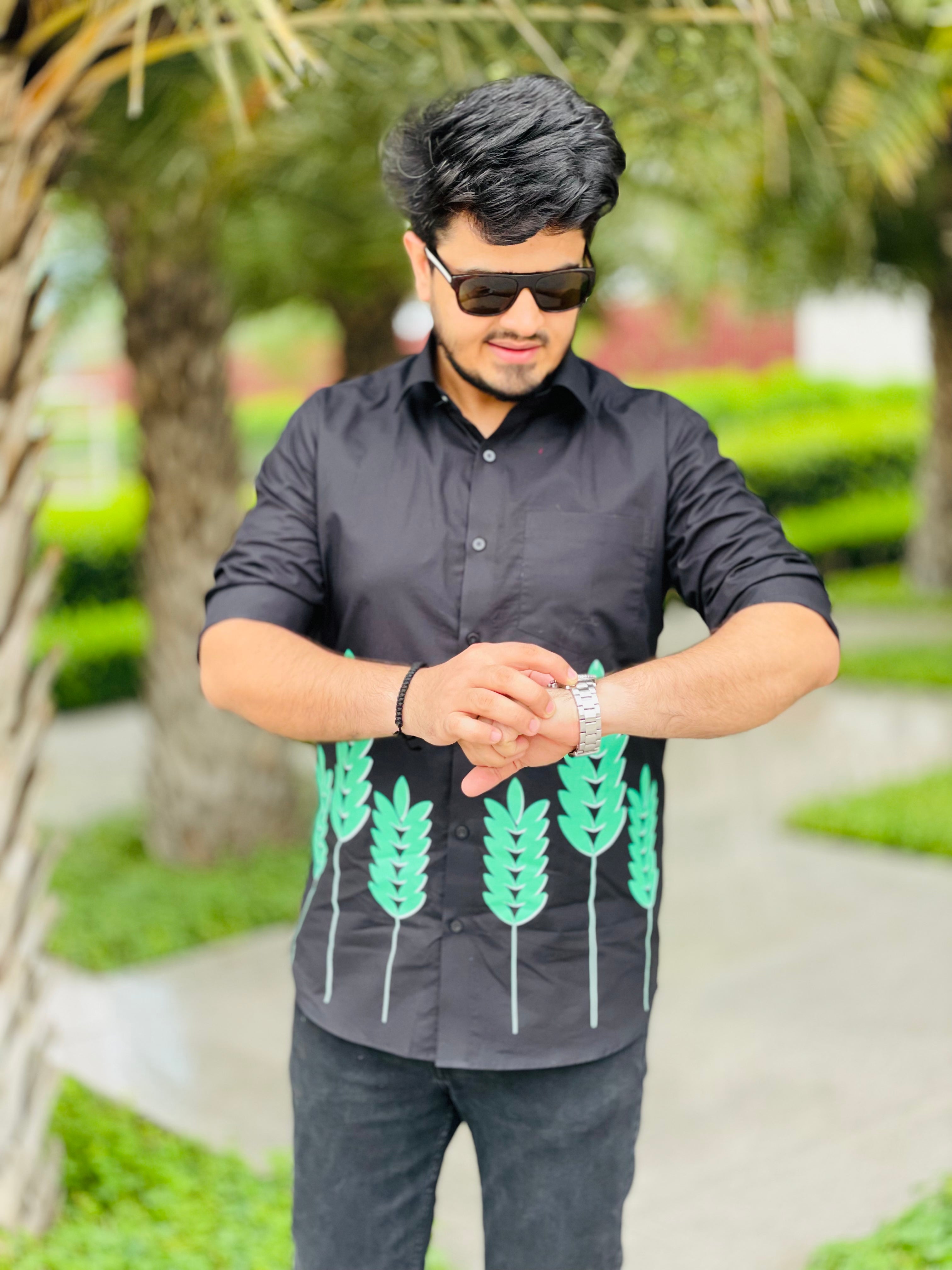 Black Handpainted Shirt