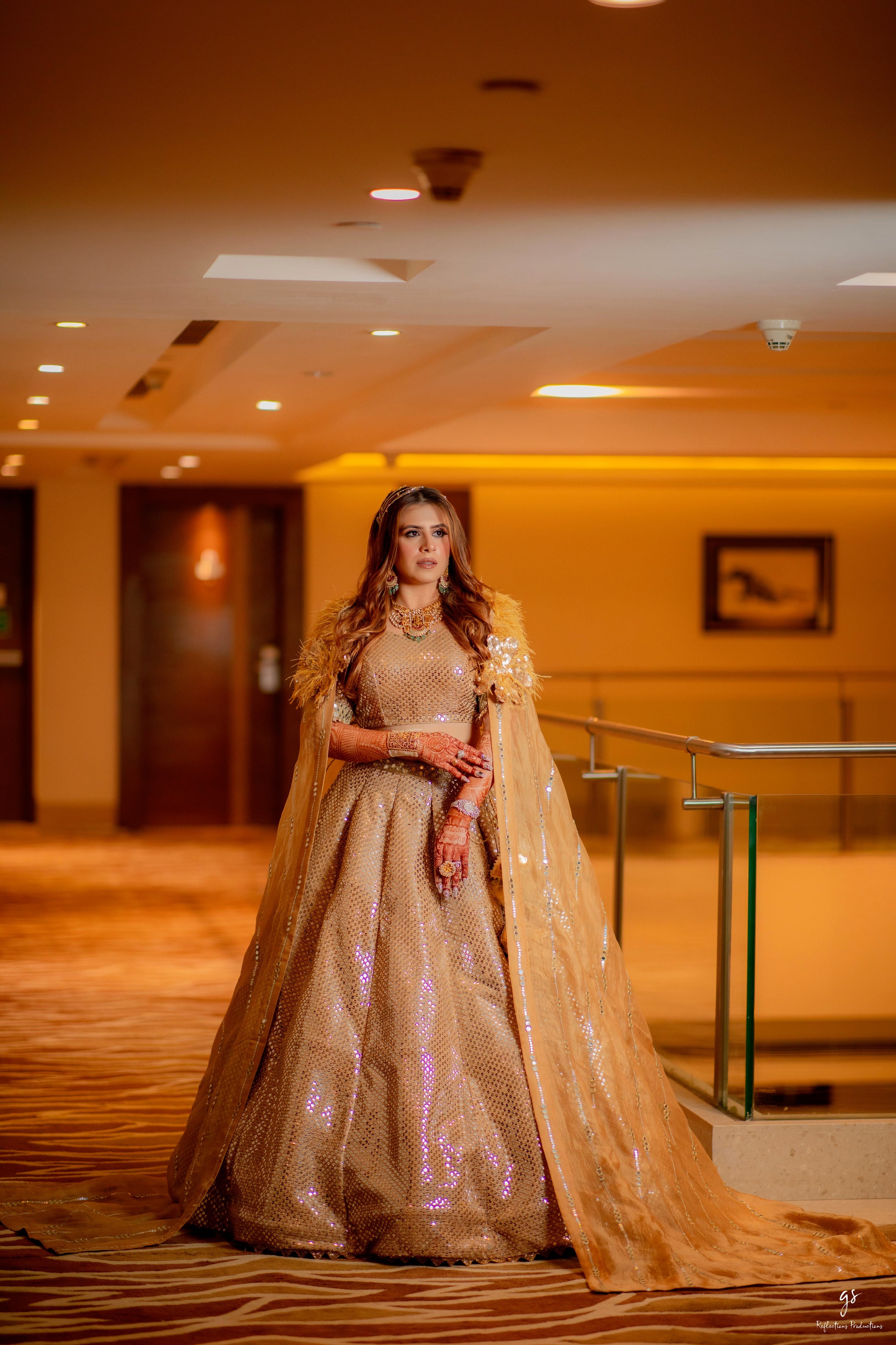 Golden Sequin Lehenga With Dupatta