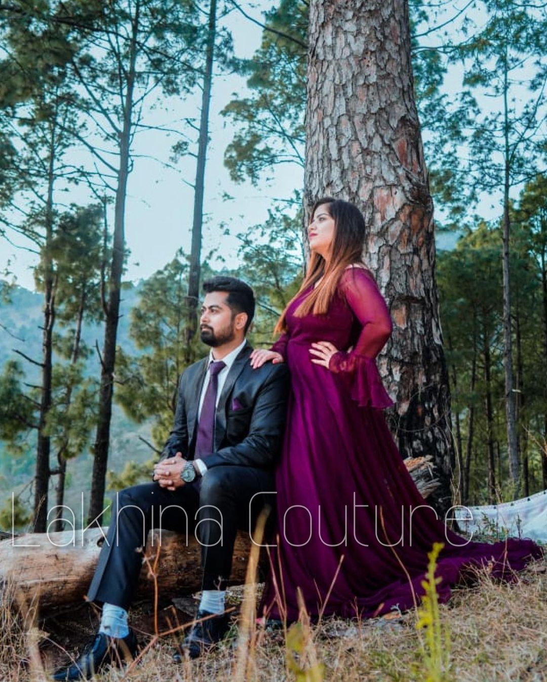 Wine Georgette Gown