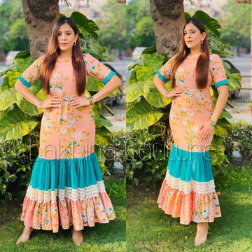 Peach Floral Maxi