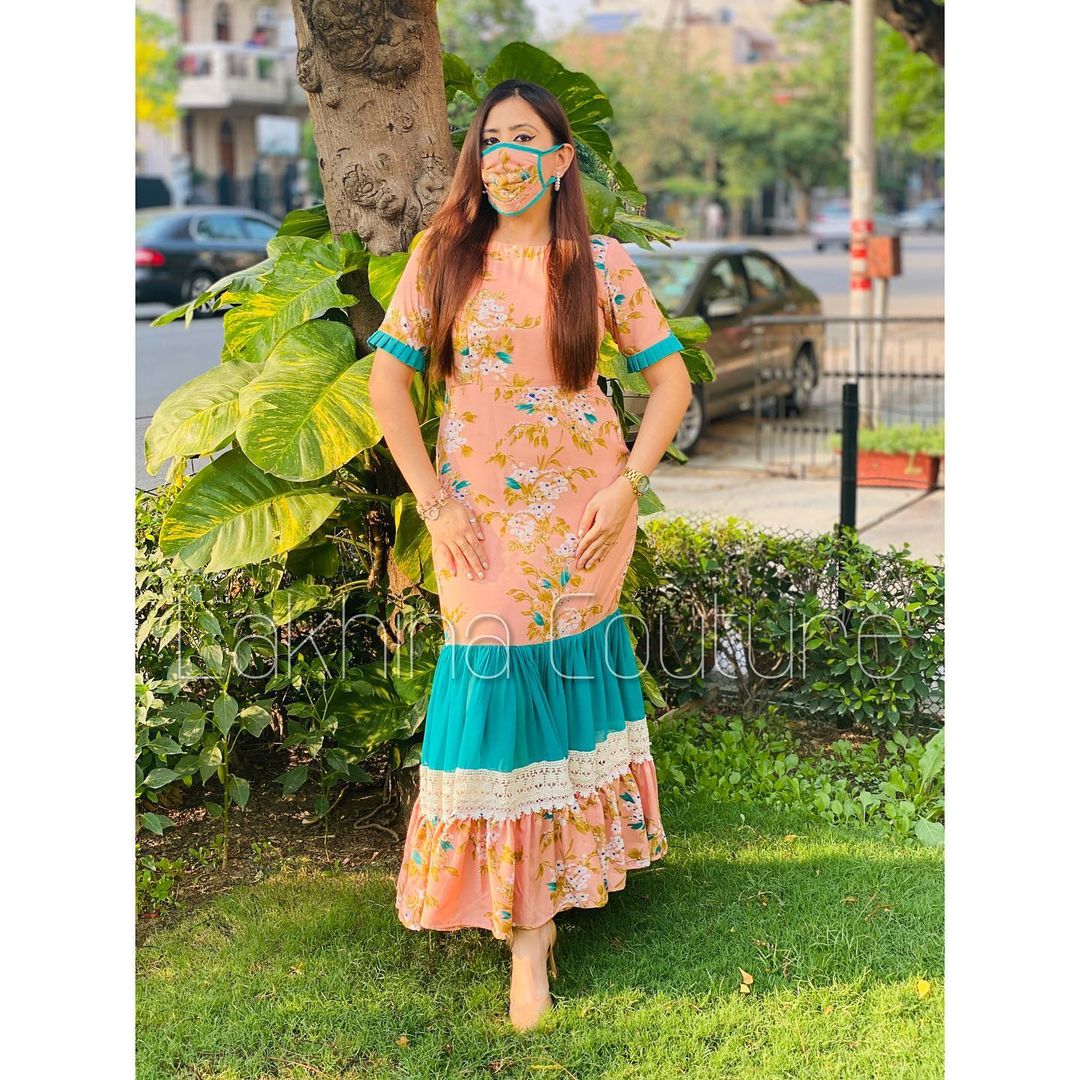 Peach Floral Maxi