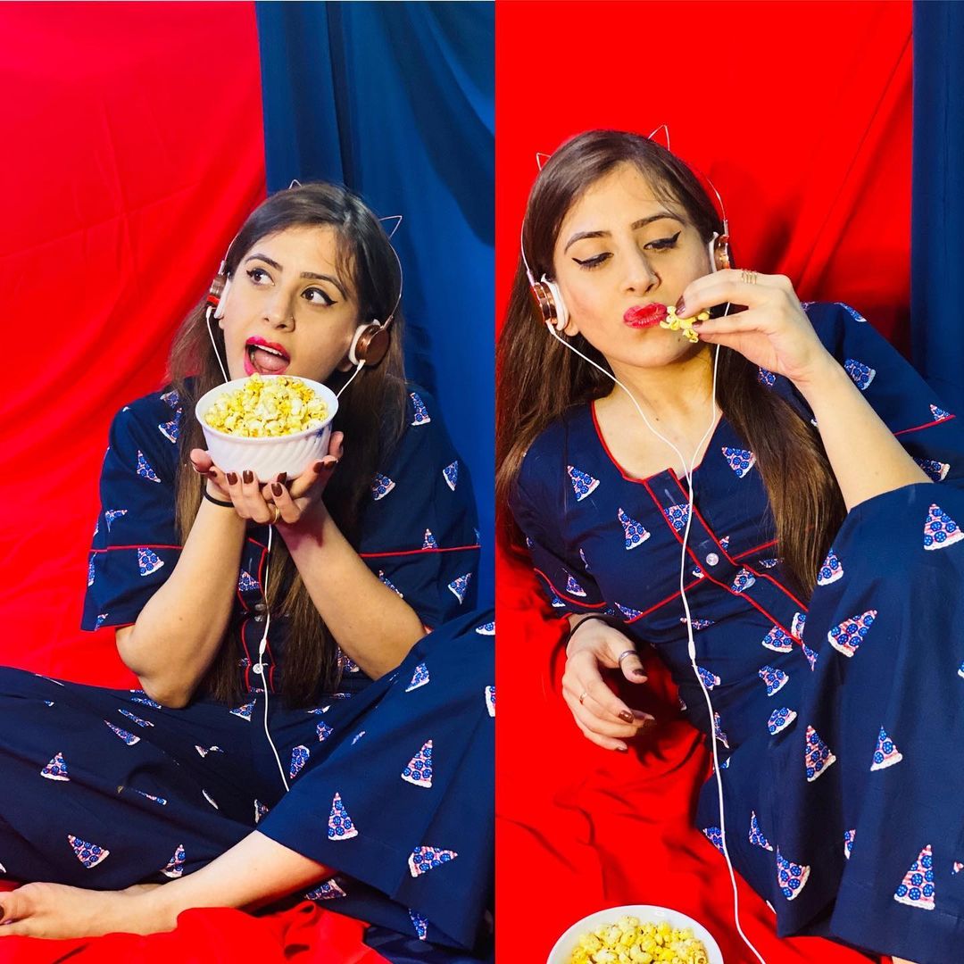 Navy Blue Pizza Night Suit