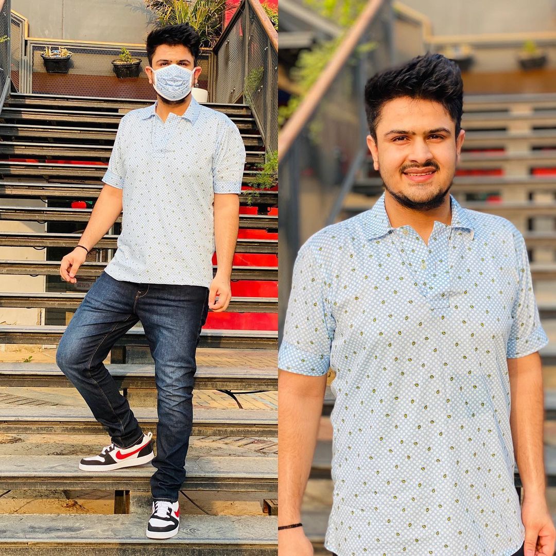 Menswear Avacado Sky Blue Shirt