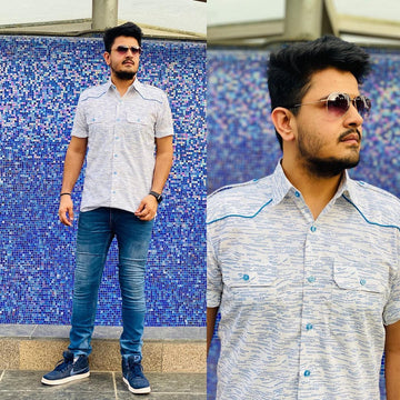 Menswear Grey Scribbled Shirt