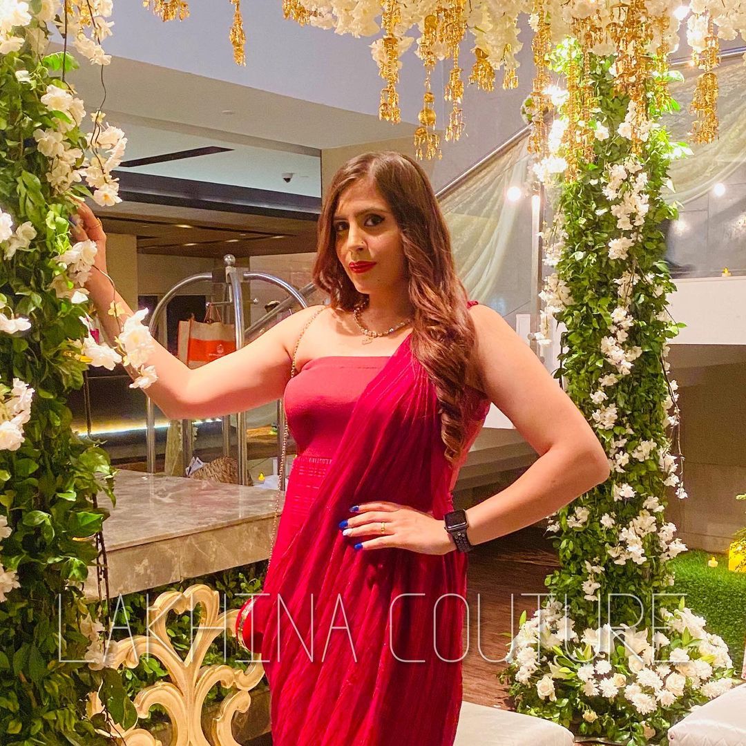 Maroon Lurex Gown