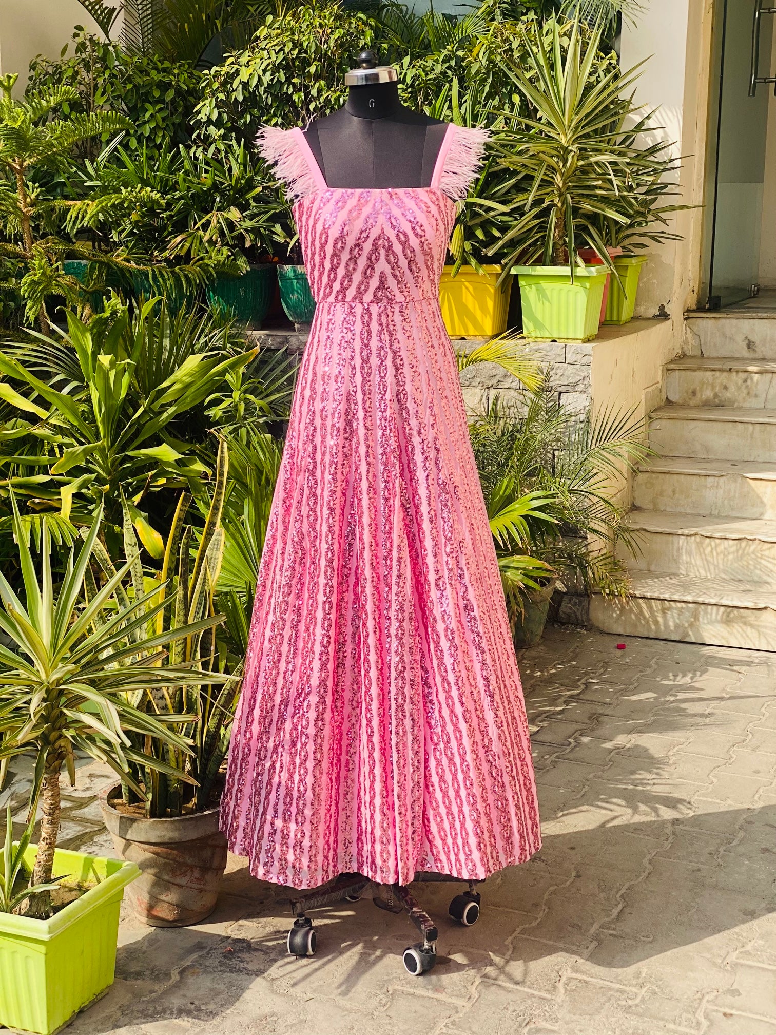 Pink Sequin Gown