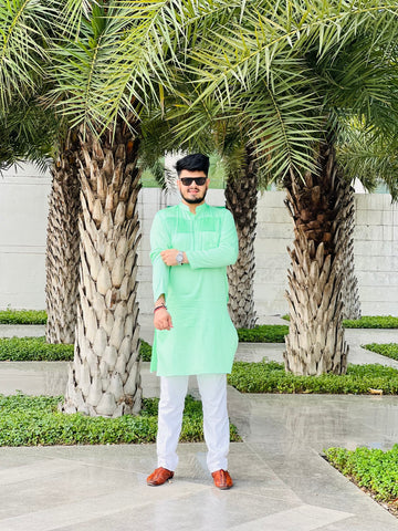Menswear Mint Green Kurta Set