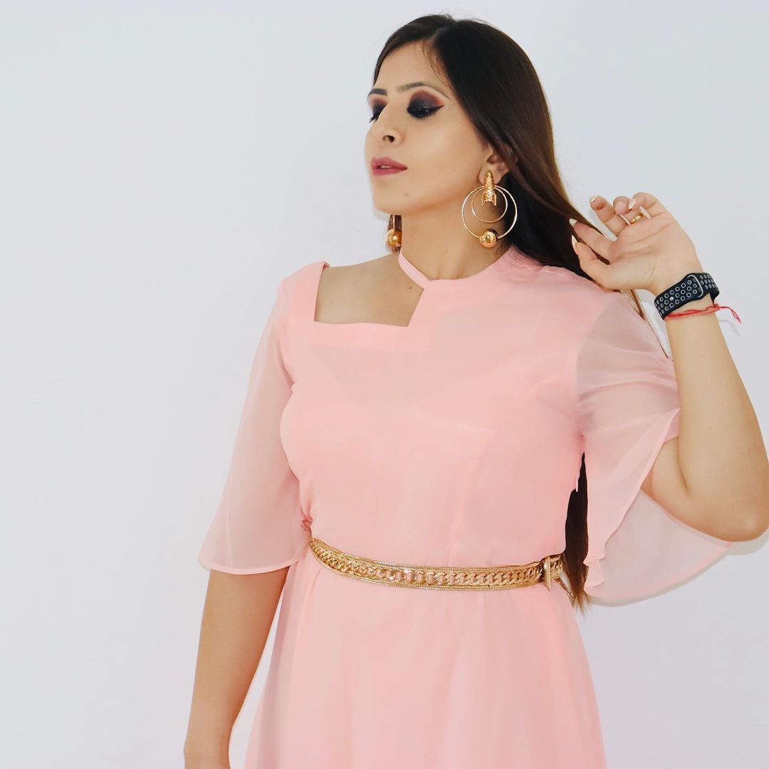 Peach Georgette Maxi