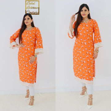 Saffron Cotton Kurti