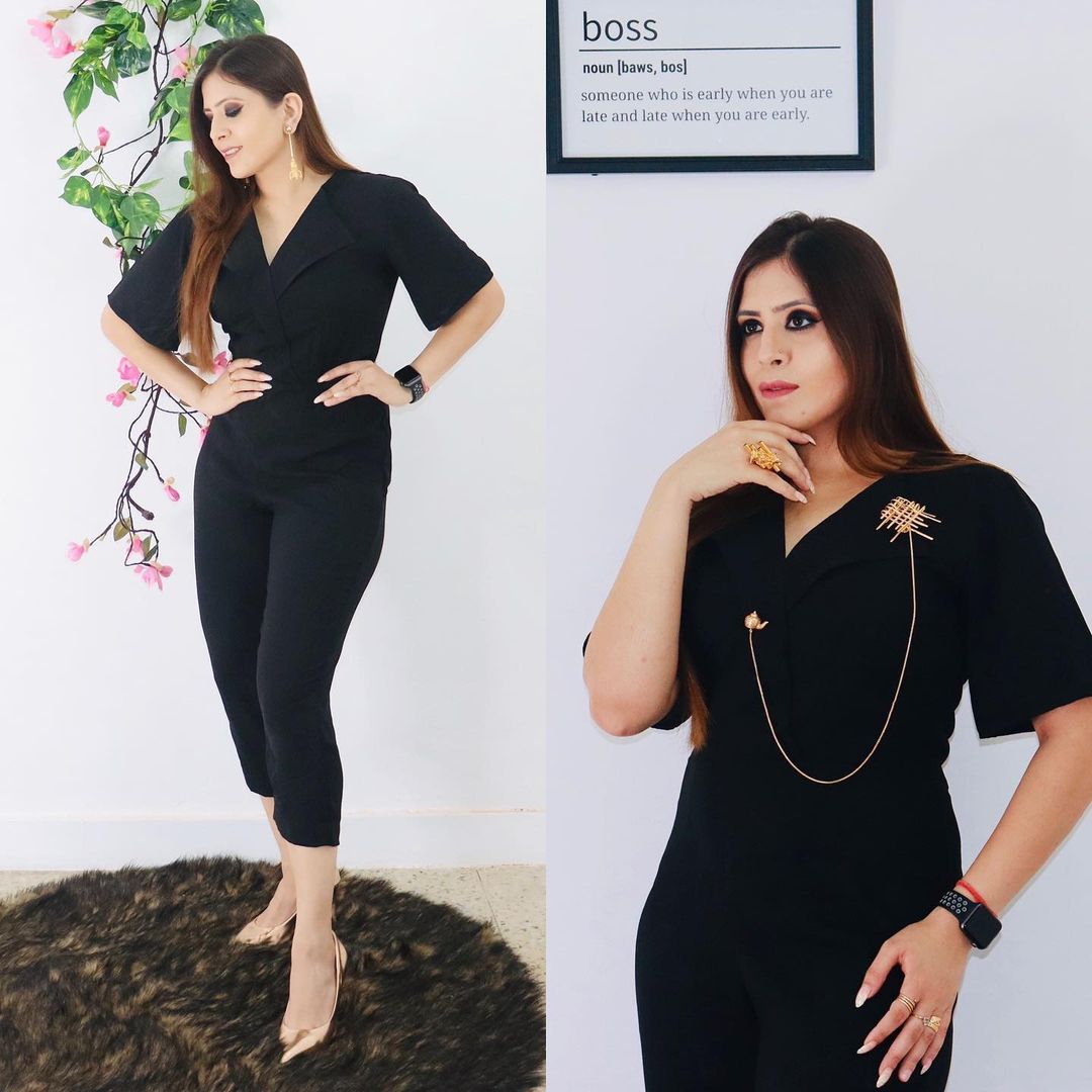 Black Solid Jumpsuit