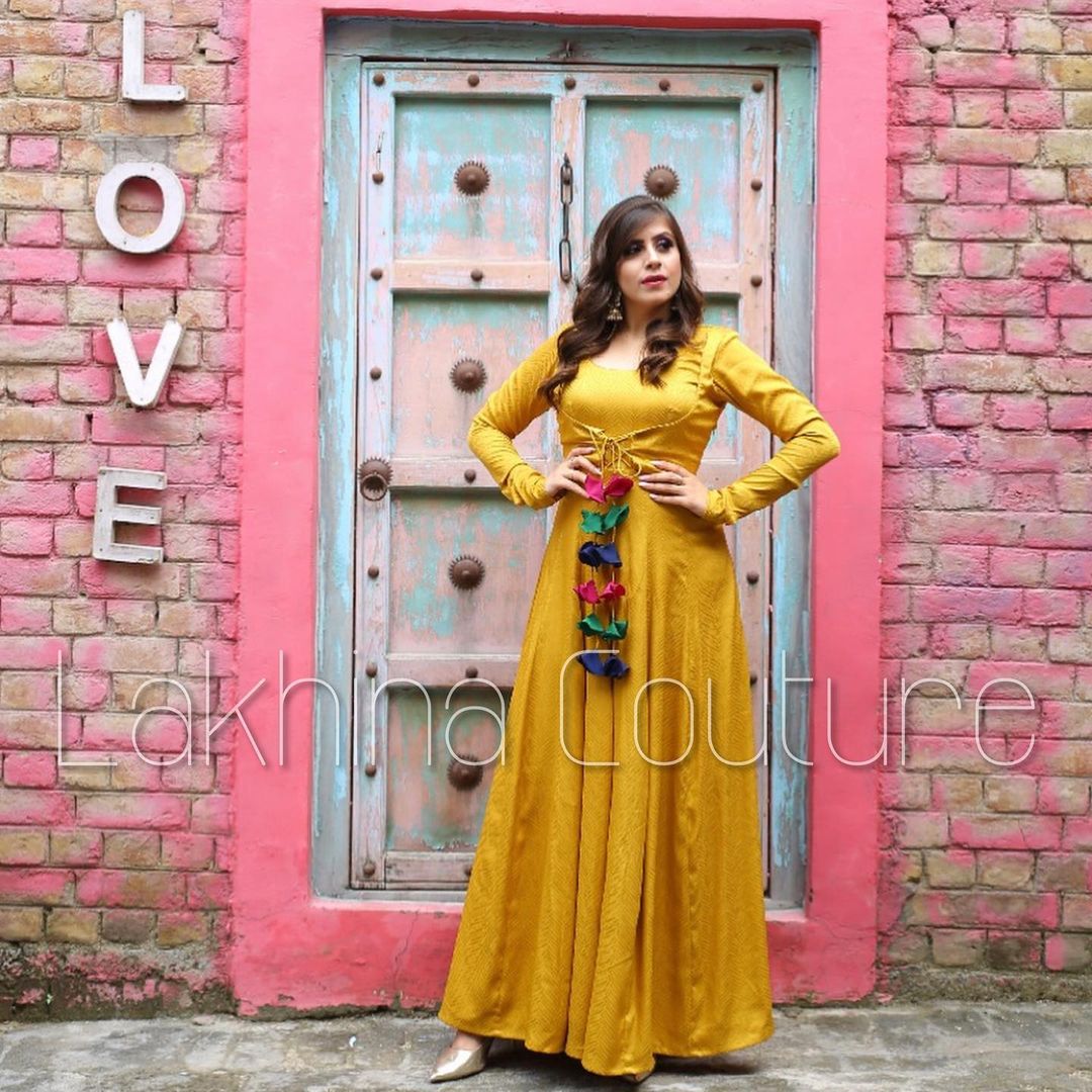 Mustard Kali Anarkali