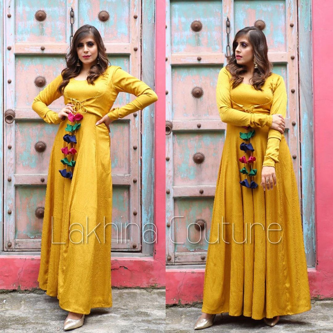Mustard Kali Anarkali