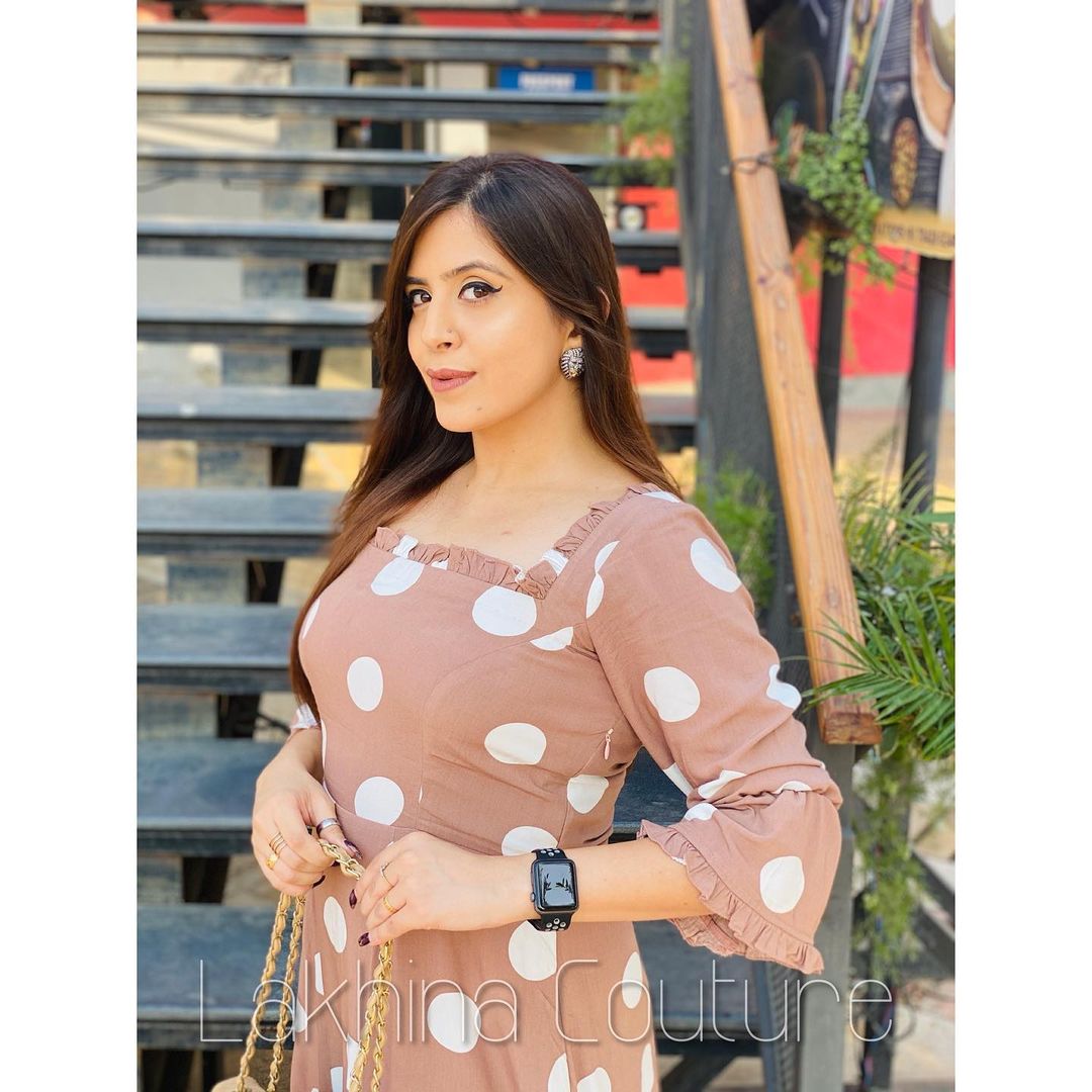Nude Polka Dot Dress