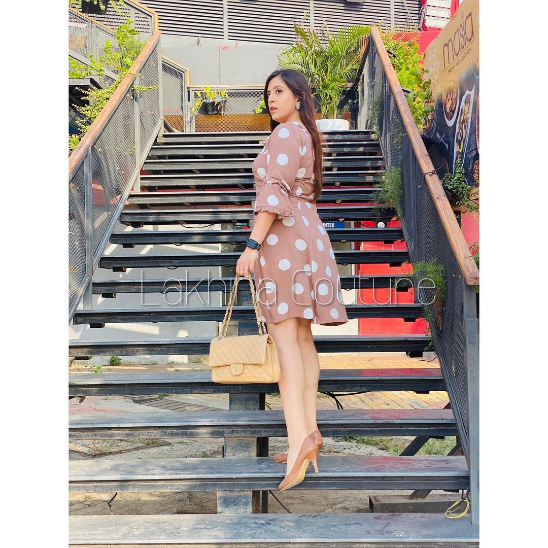 Nude Polka Dot Dress
