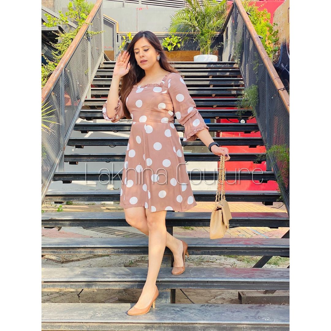Nude Polka Dot Dress